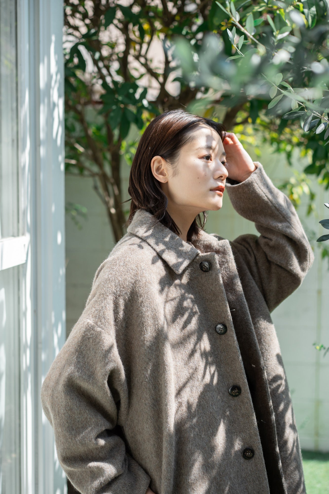 YARRA エコウールミドル丈コート YR-1557-283