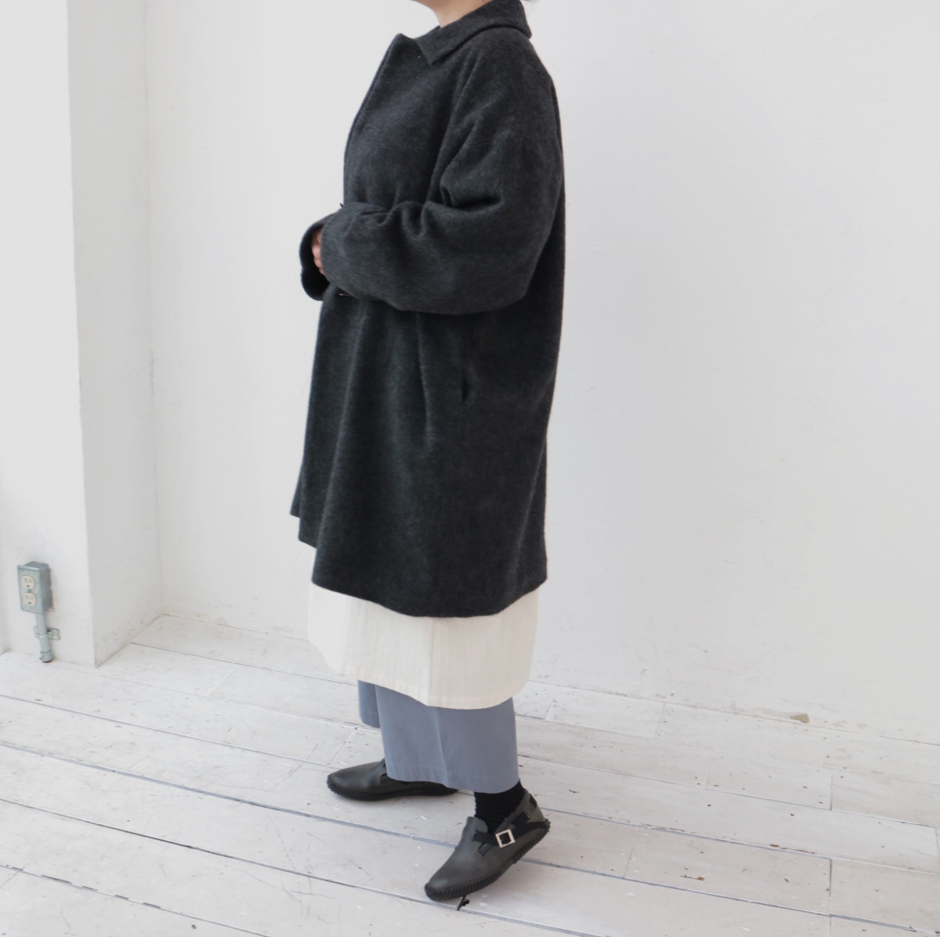 YARRA エコウールミドル丈コート YR-1557-283