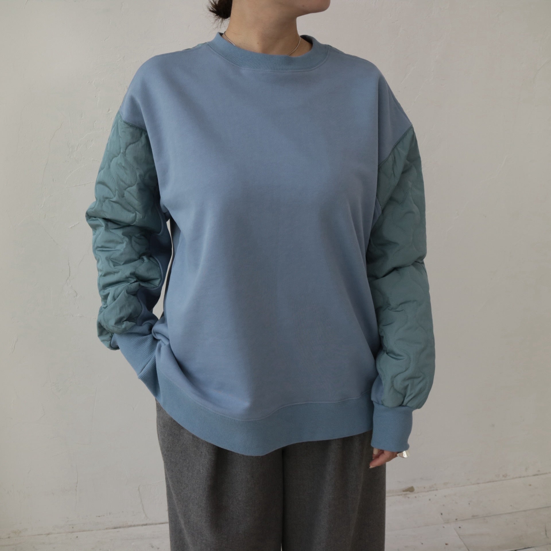 YARRA NEU　キルトコンビスウェットプルオーバー　NU-5451-423