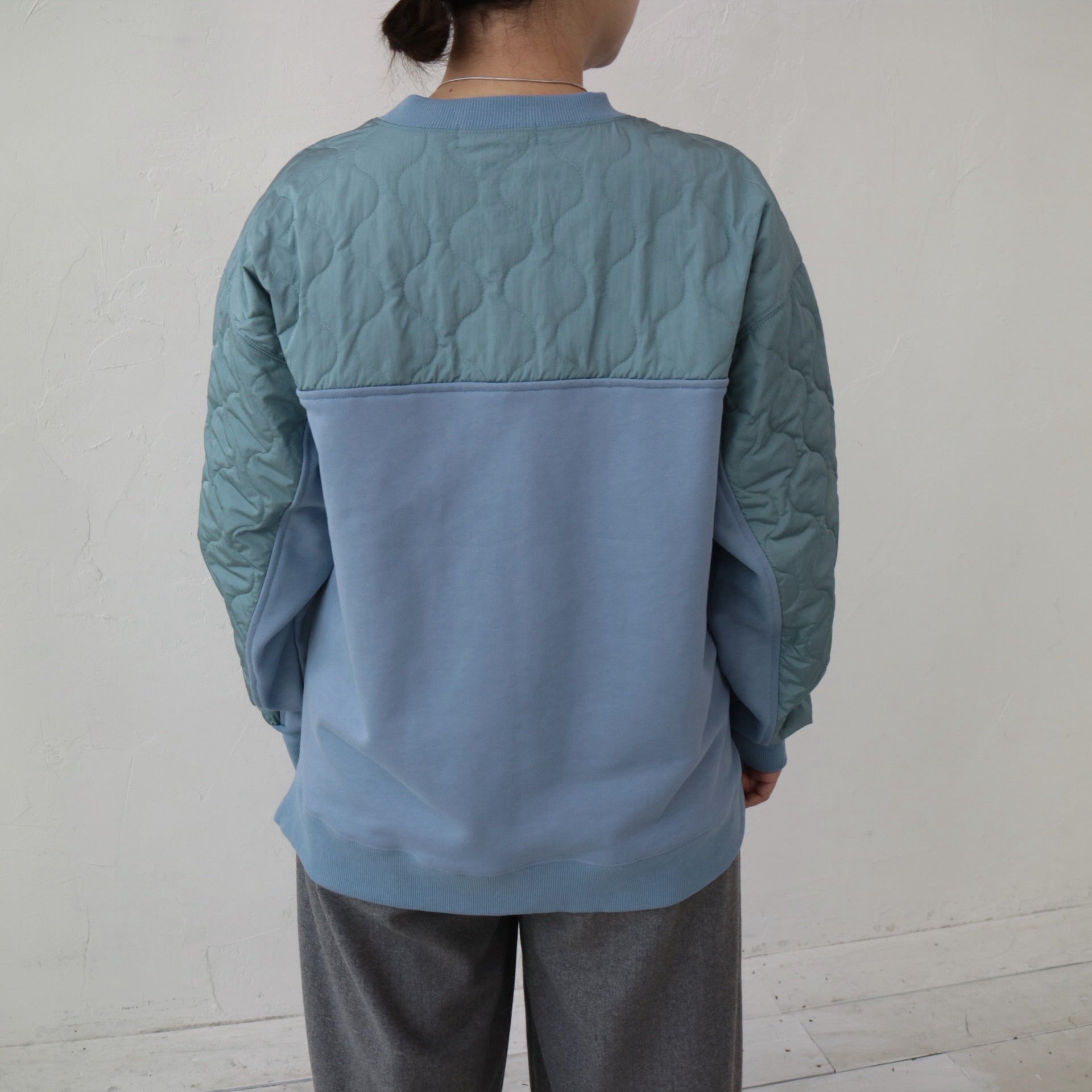 YARRA NEU　キルトコンビスウェットプルオーバー　NU-5451-423