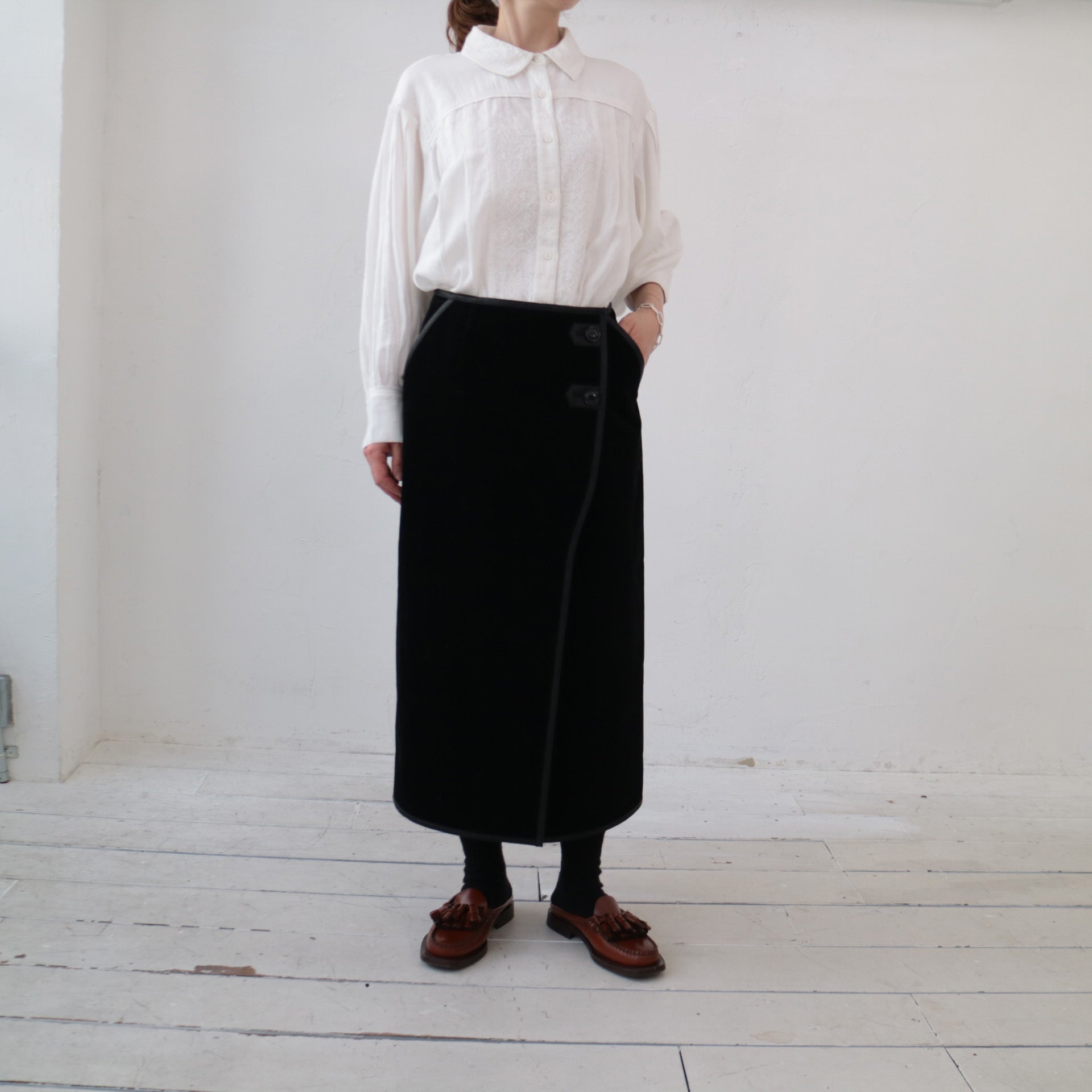 doux bleu　ベロアパイピングスカート　DB-2456-063