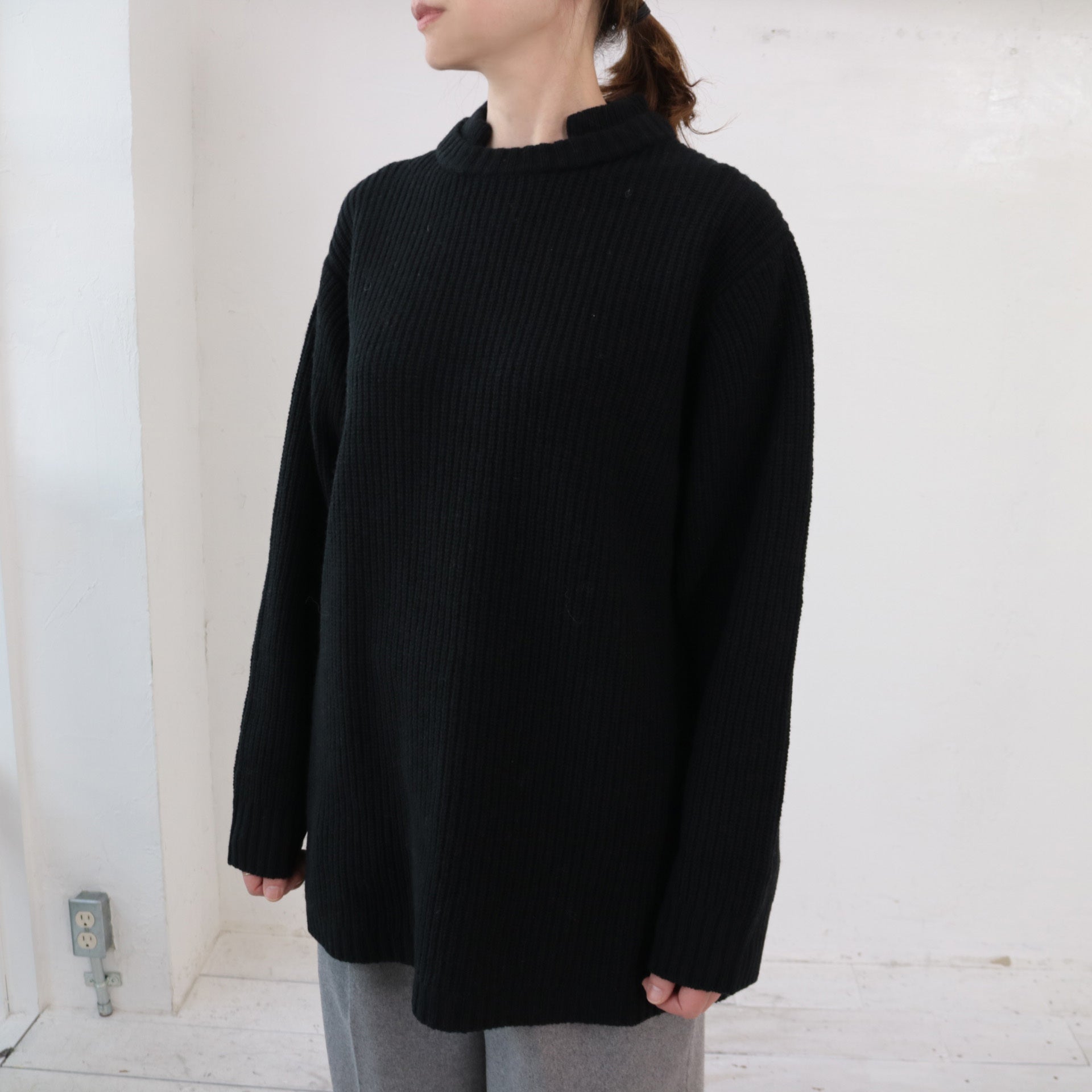 doux bleu　Wカラー 畦ニットプルオーバー　DB-2452-044