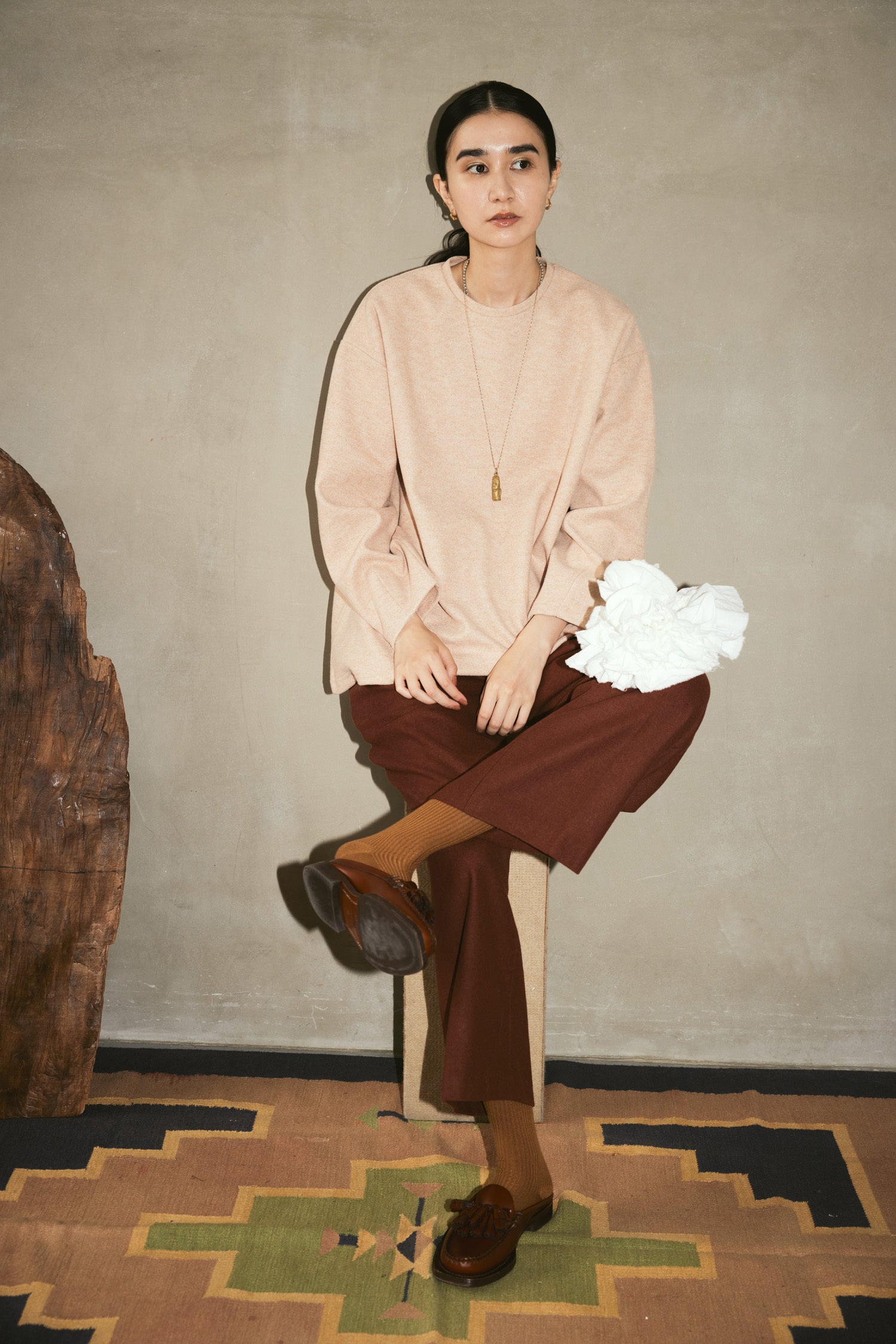 doux bleu　Wジャージーフレアプルオーバー　DB-2451-039