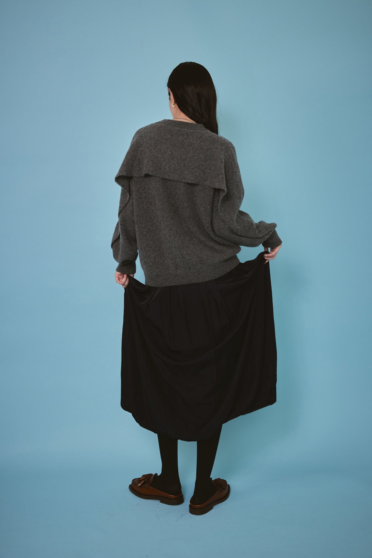 doux bleu　バックレイヤード アルパカニットプルオーバー　DB-2452-050