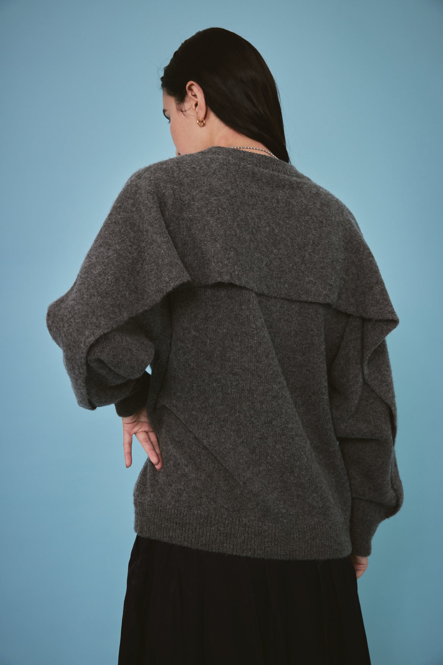 doux bleu　バックレイヤード アルパカニットプルオーバー　DB-2452-050