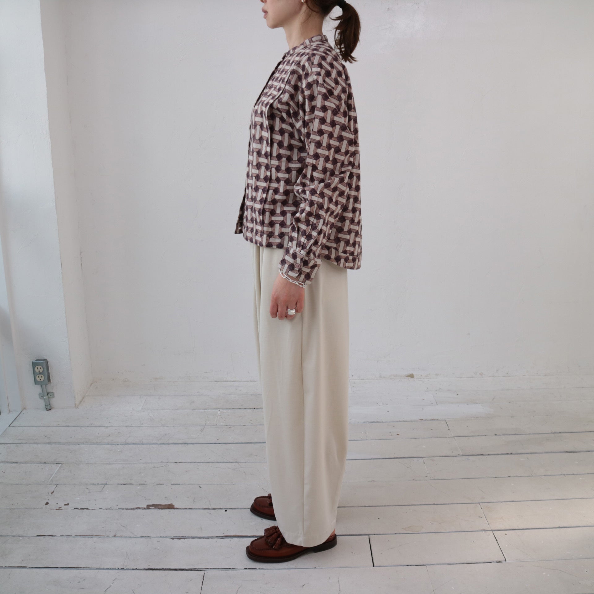 doux bleu　インドプリントシャツ　DB-2443-004