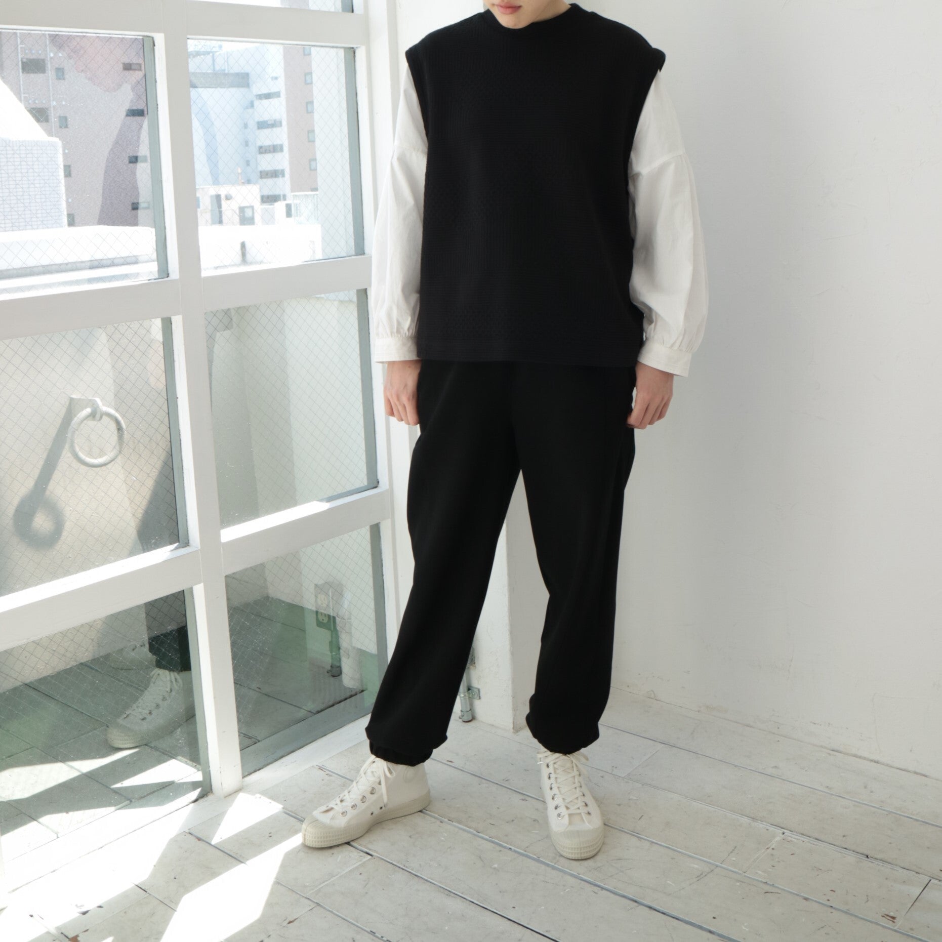 YARRA NEU　布帛コンビベスト風トップス　NU-5441-404