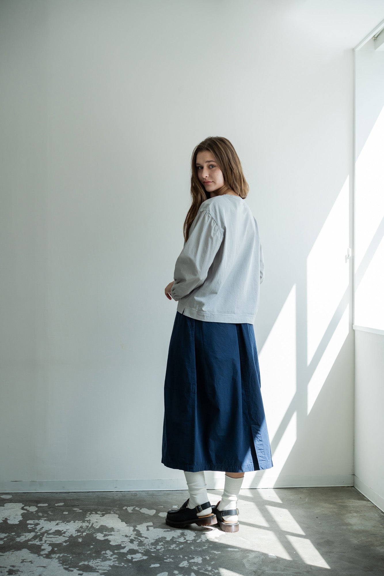 YARRA　布帛コンビ袖ボリュームプルオーバー　YR-1611-237