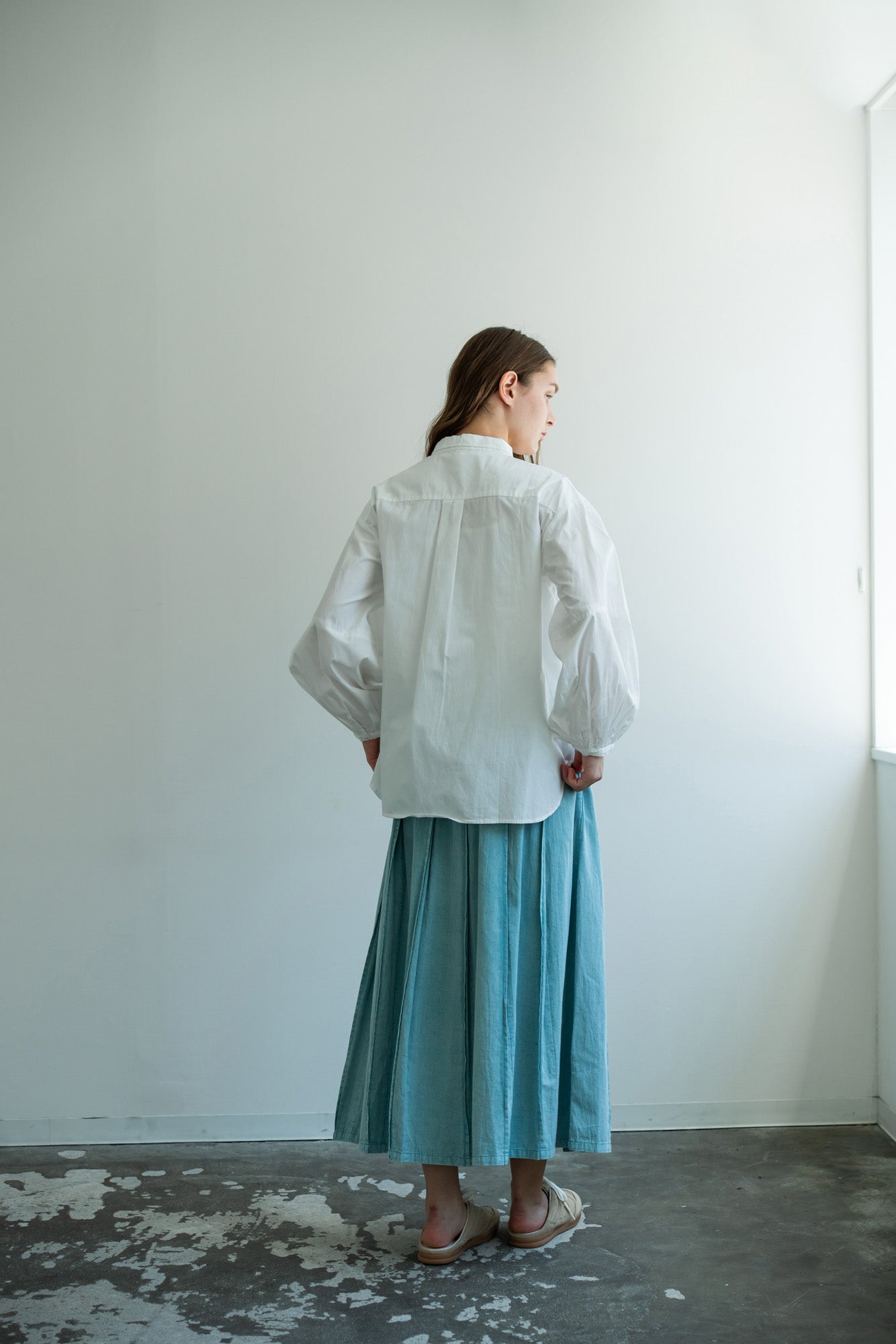 YARRA　INDIAポプリン袖切替ブラウス　YR-1613-209