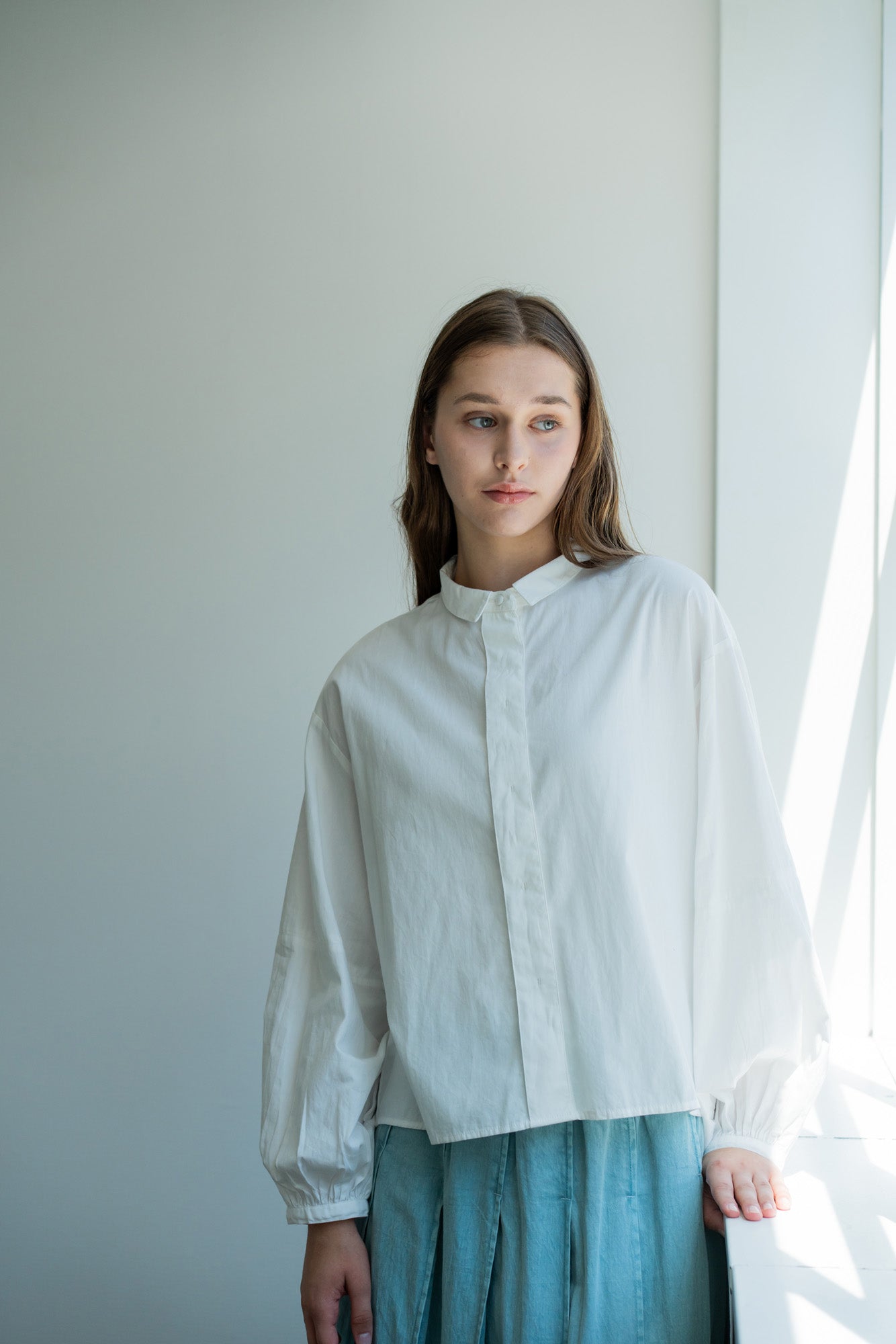 YARRA　INDIAポプリン袖切替ブラウス　YR-1613-209