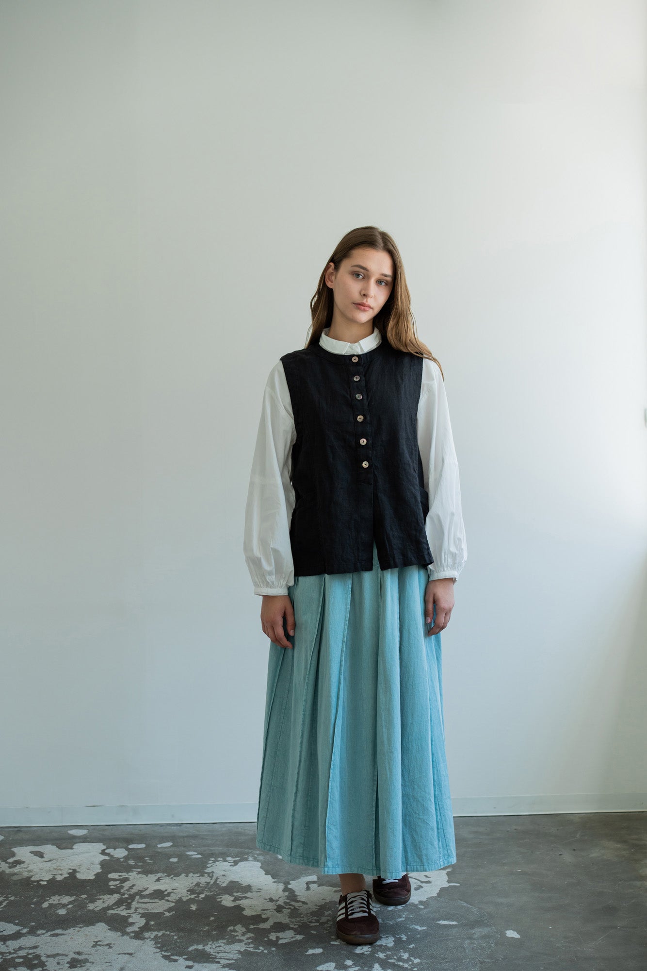 YARRA　INDIAポプリン袖切替ブラウス　YR-1613-209