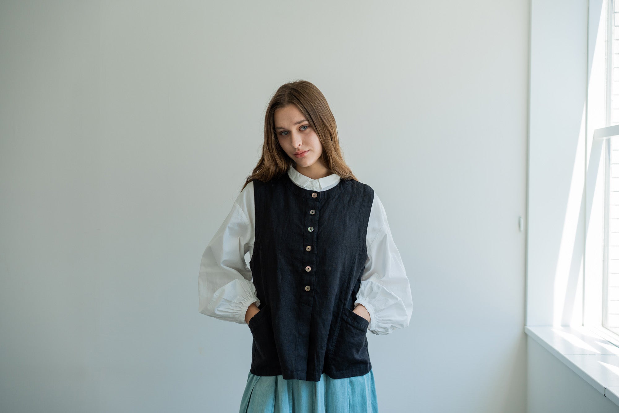 YARRA　リネンセグメントベスト　YR-1618-235