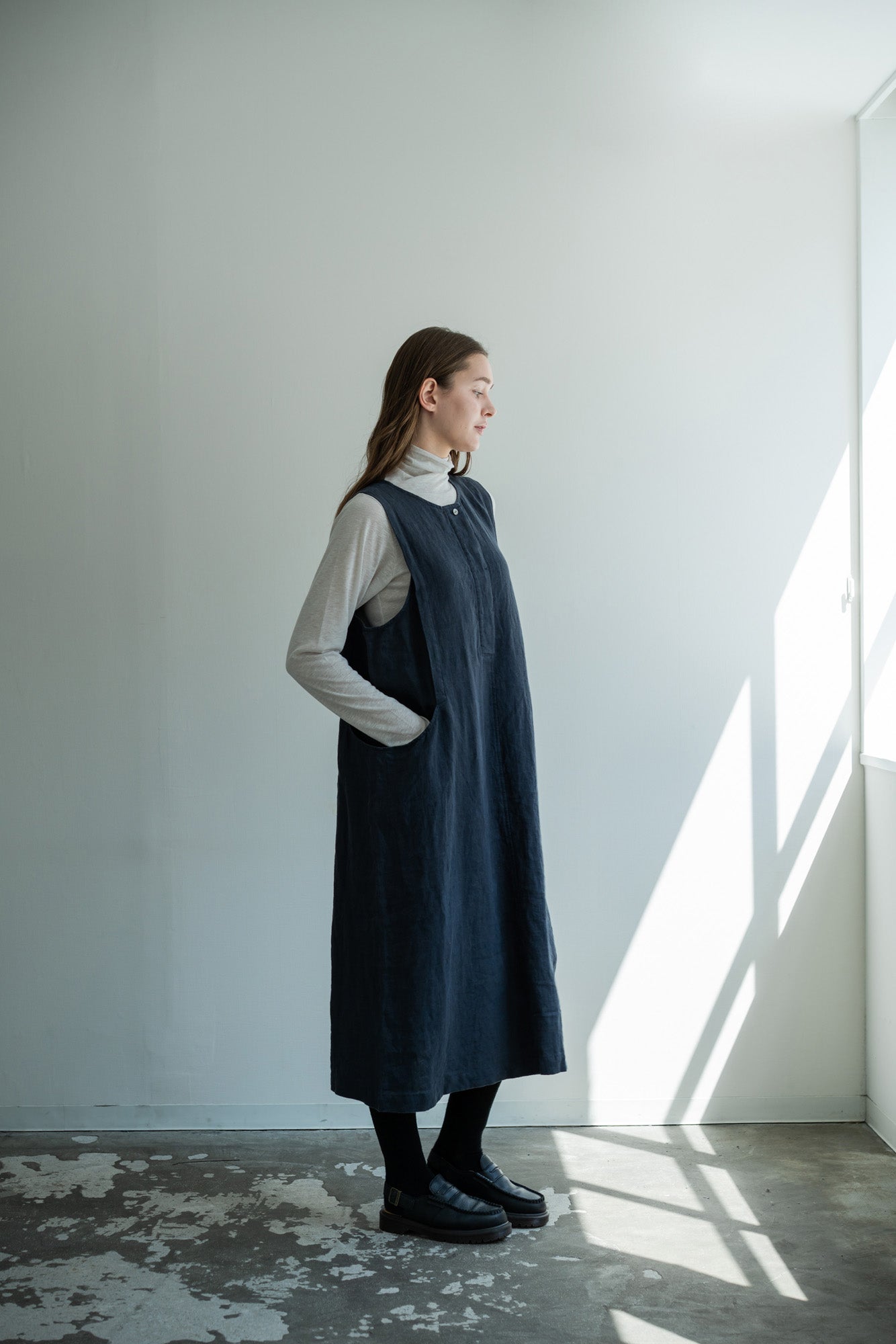 YARRA　リネンブレンドタートルプルオーバー　YR-1611-204