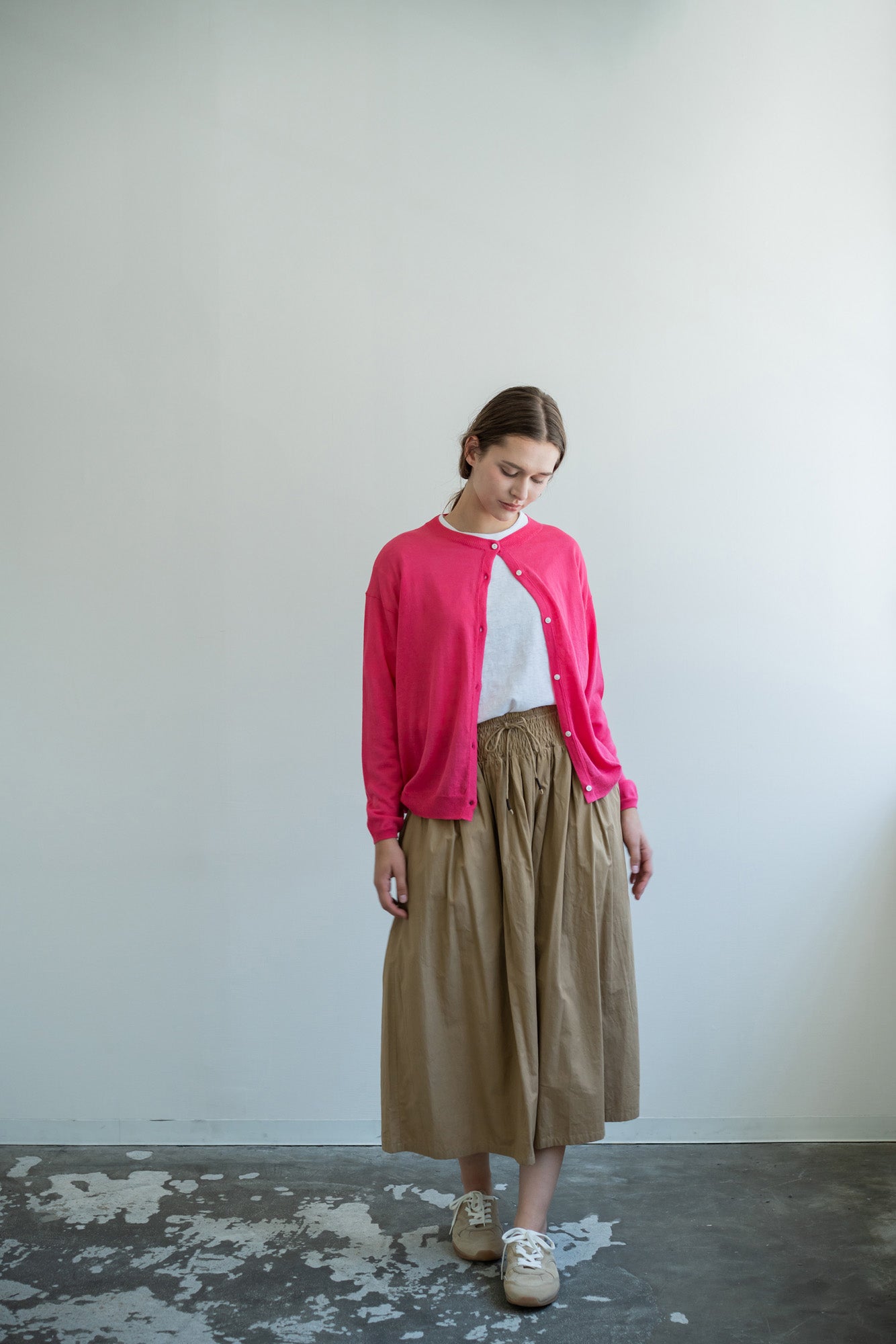 YARRA　麻混クルーネックカーディガン　YR-1612-238