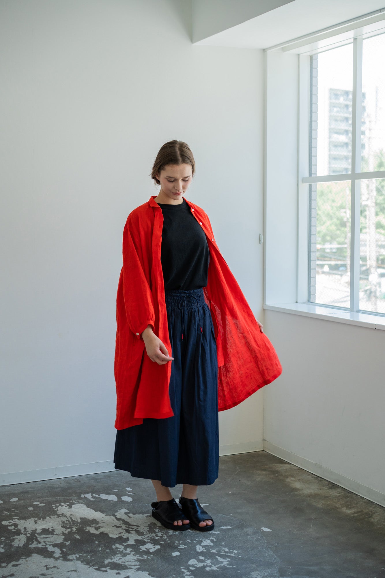 YARRA　エアリーリネンギャザーワンピース　YR-1614-245