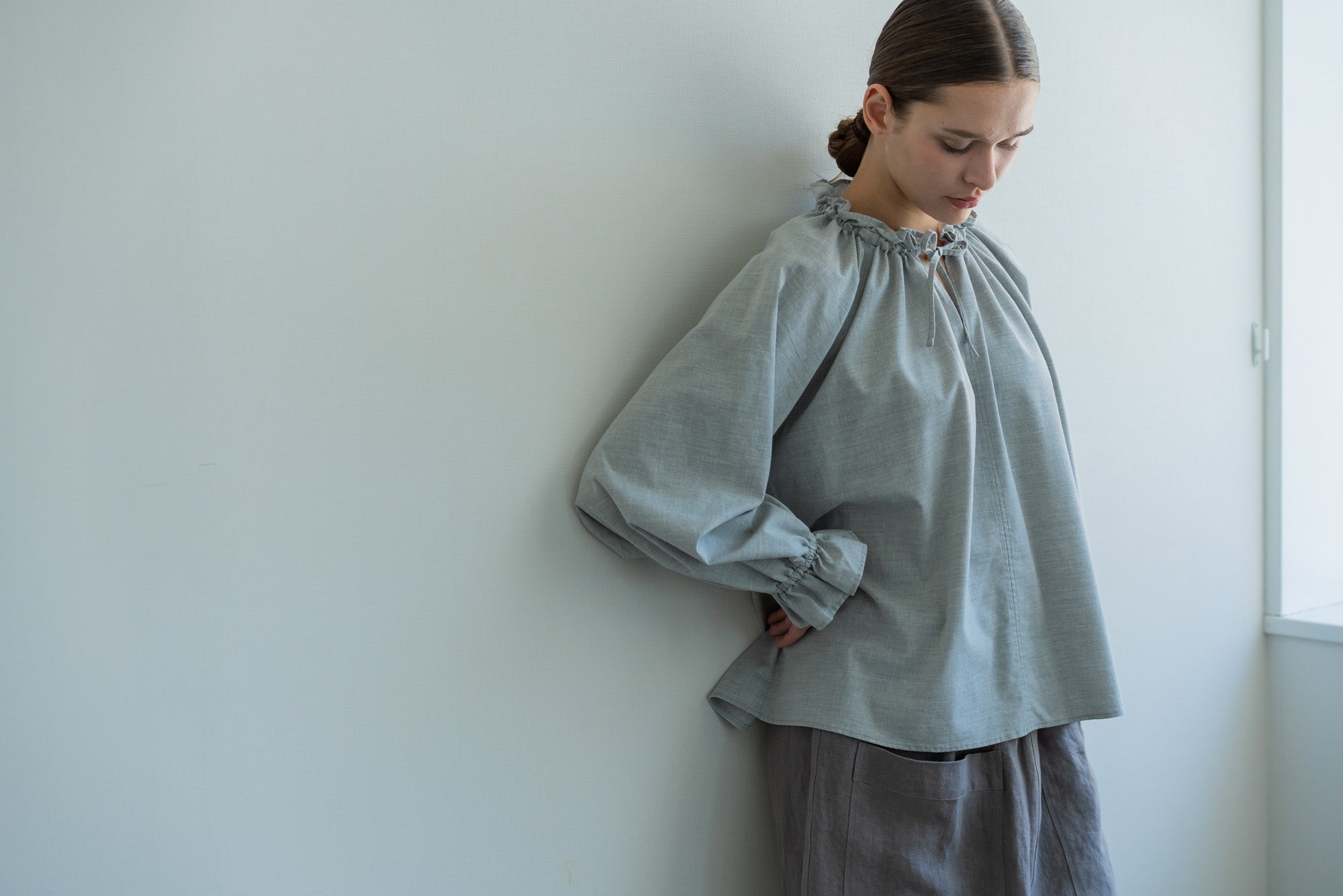 YARRA　ミニフリルスキッパーブラウス　YR-1613-212