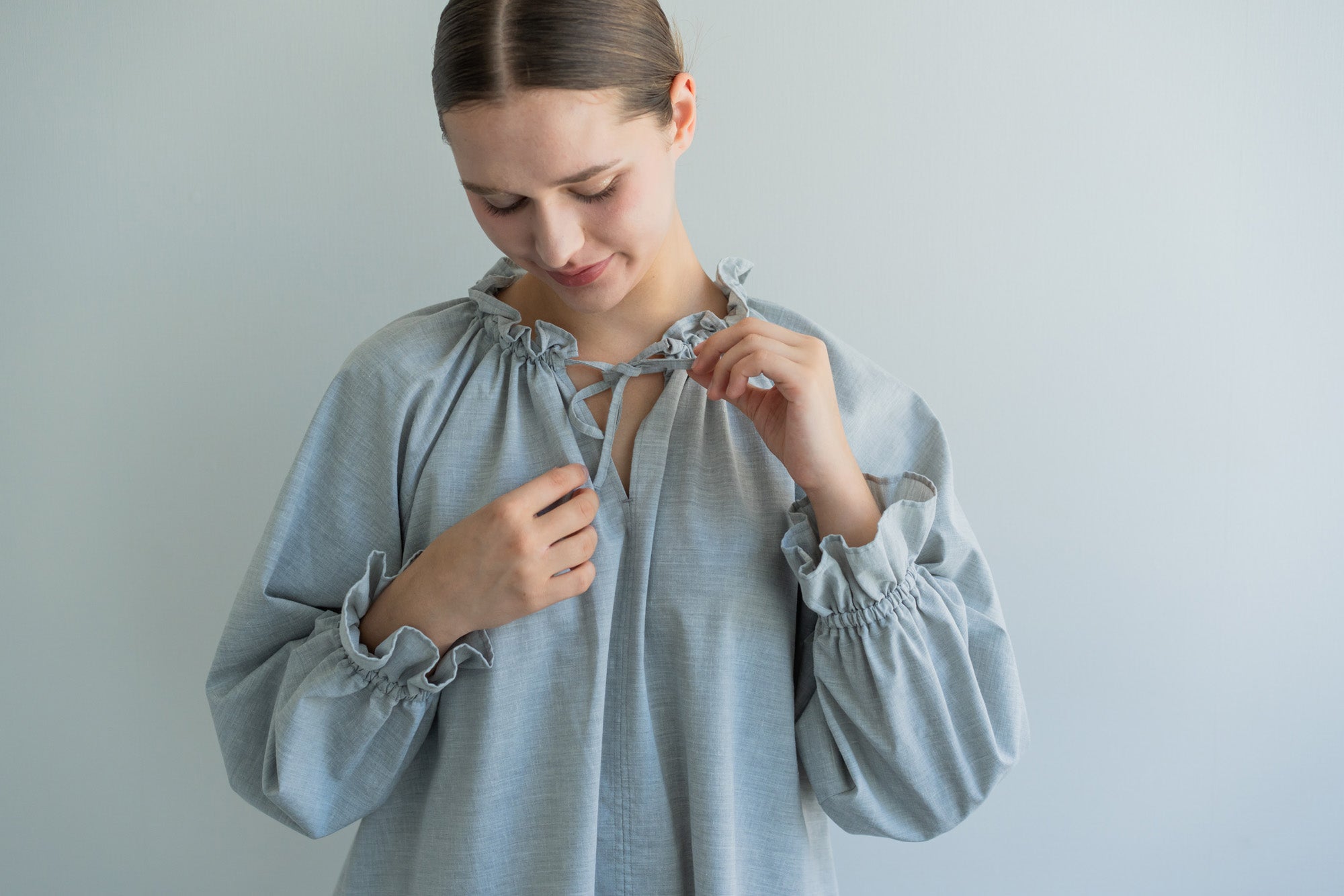 YARRA　ミニフリルスキッパーブラウス　YR-1613-212