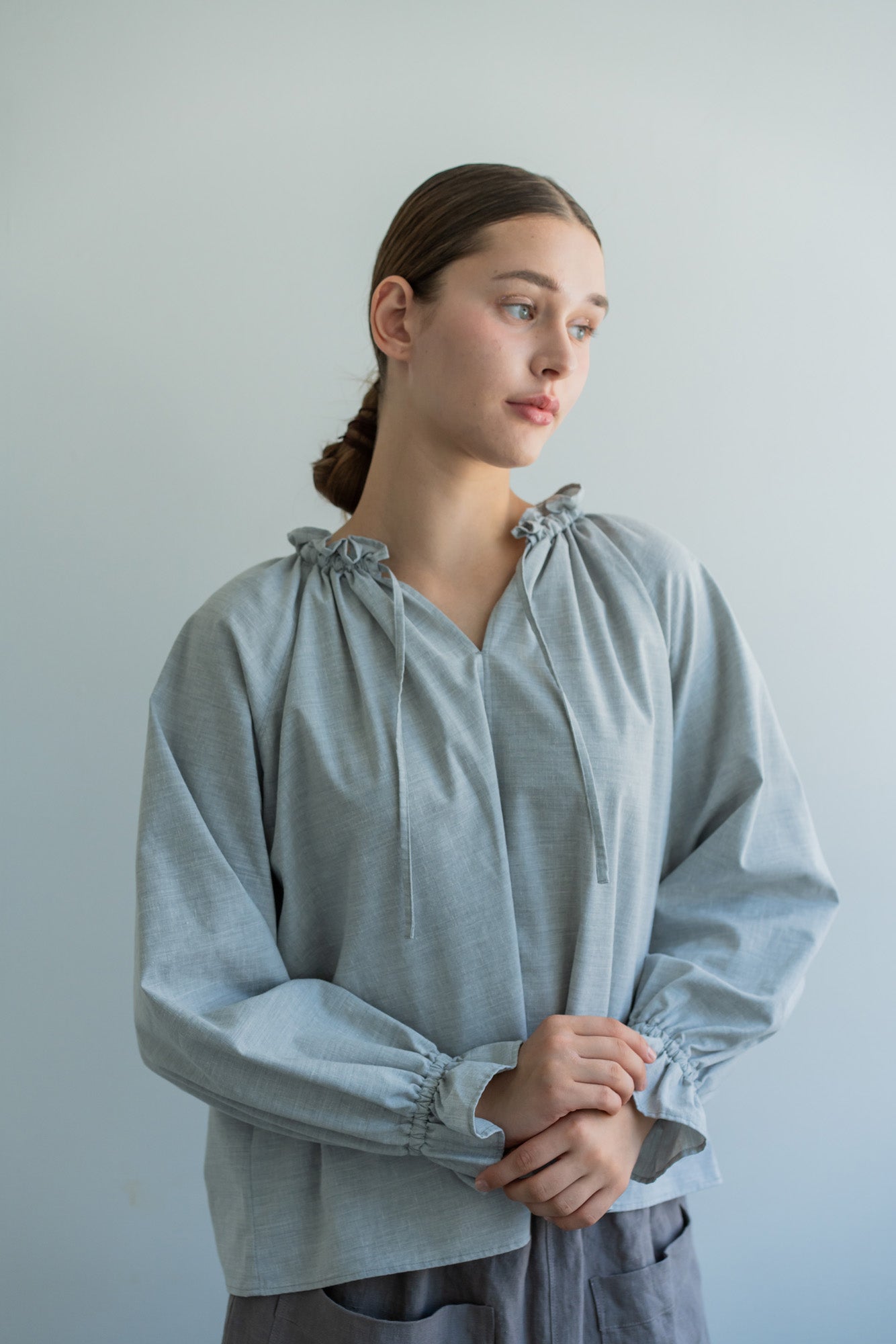 YARRA　ミニフリルスキッパーブラウス　YR-1613-212