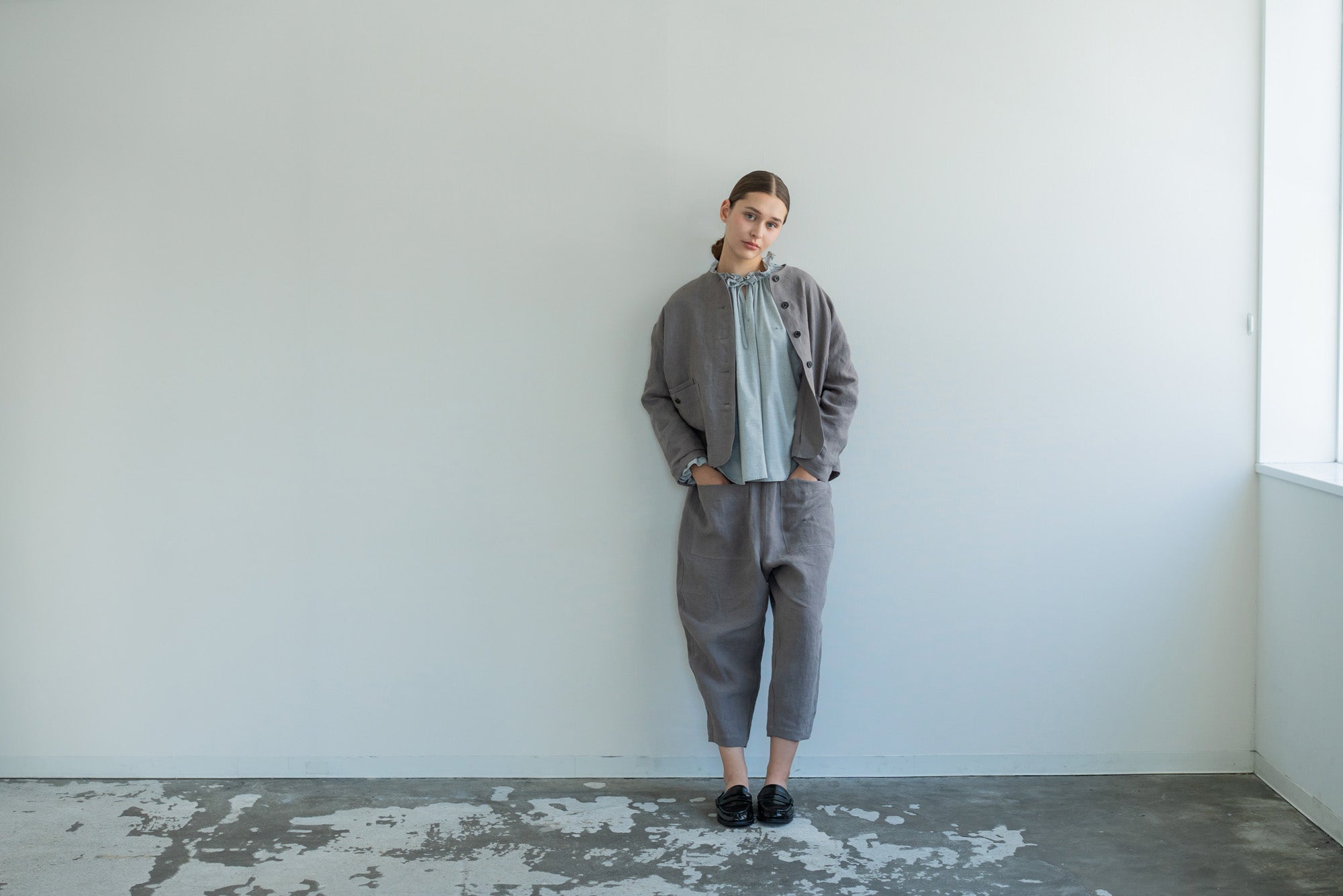 YARRA　リネンノーカラージャケット　YR-1617-228