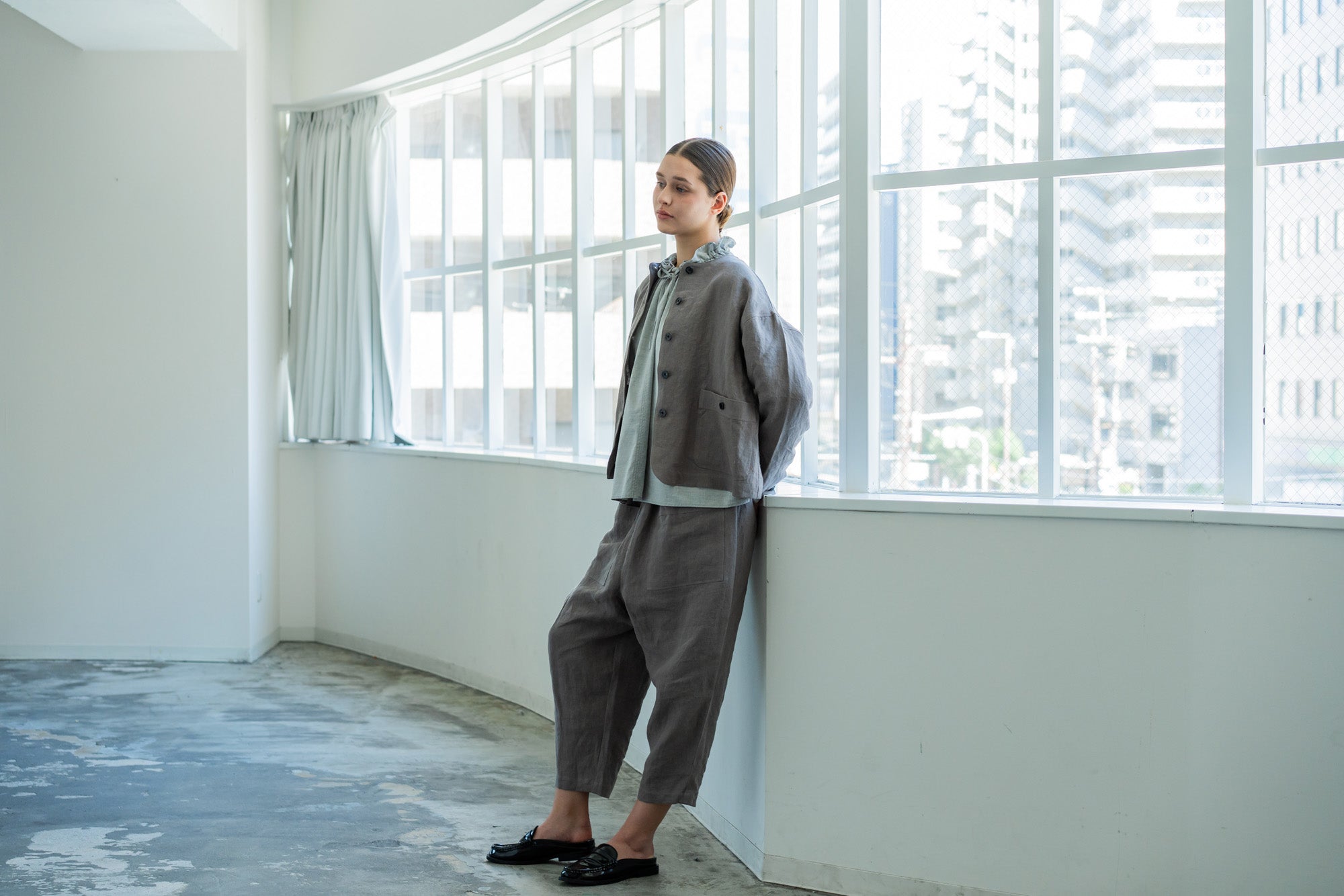 YARRA　リネンノーカラージャケット　YR-1617-228