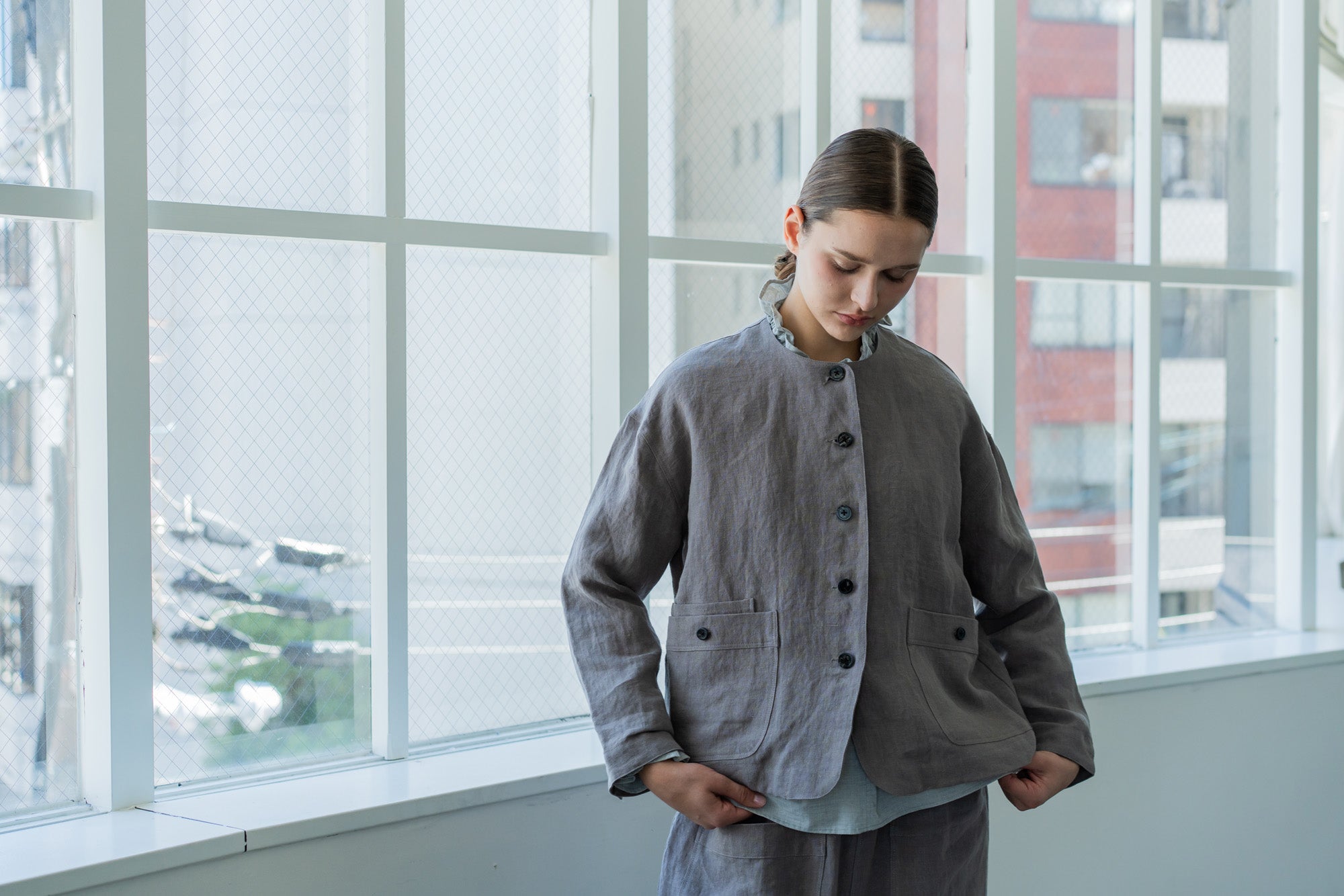 YARRA　リネンノーカラージャケット　YR-1617-228