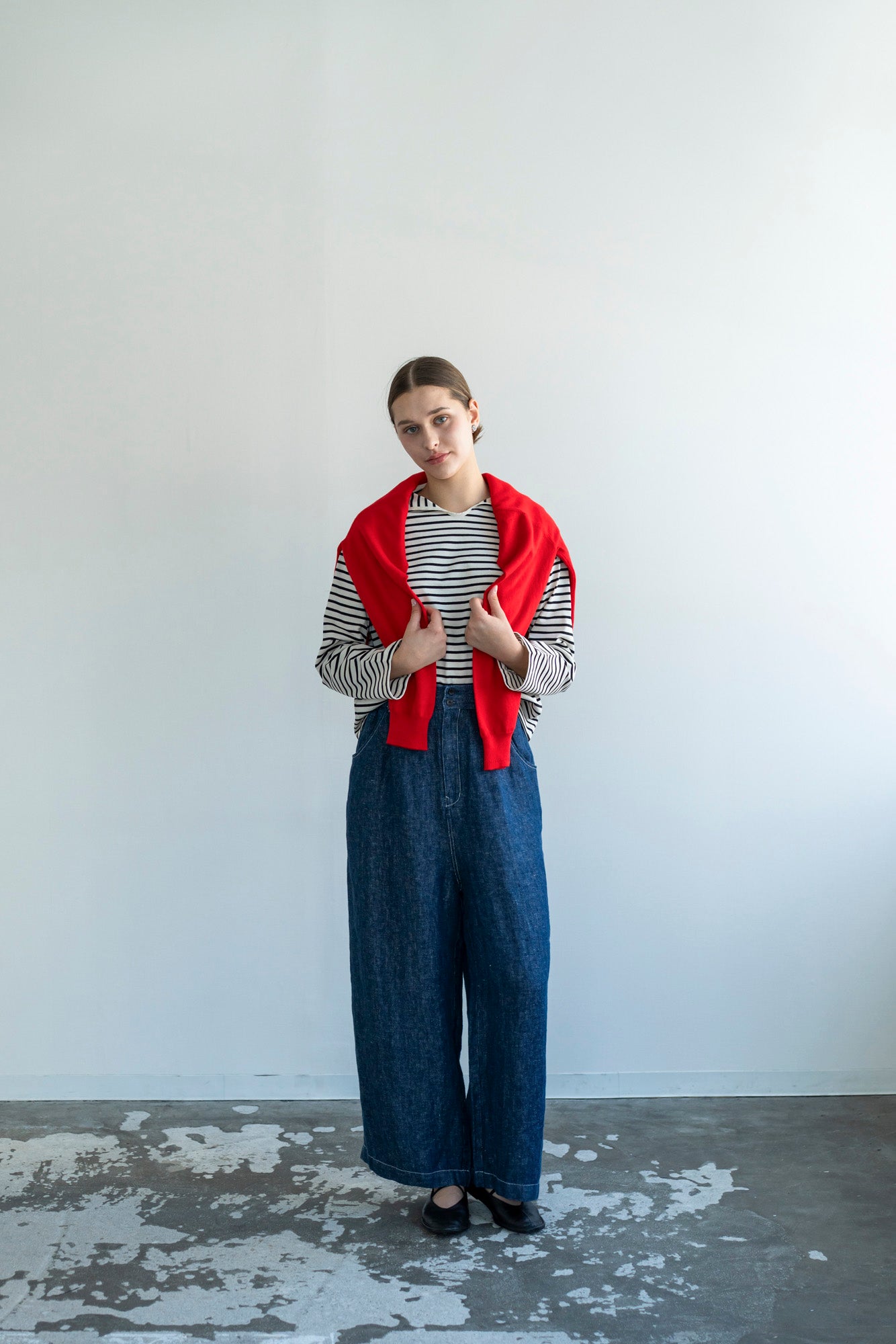 YARRA　ロールカラーボーダーカットソー　YR-1611-219