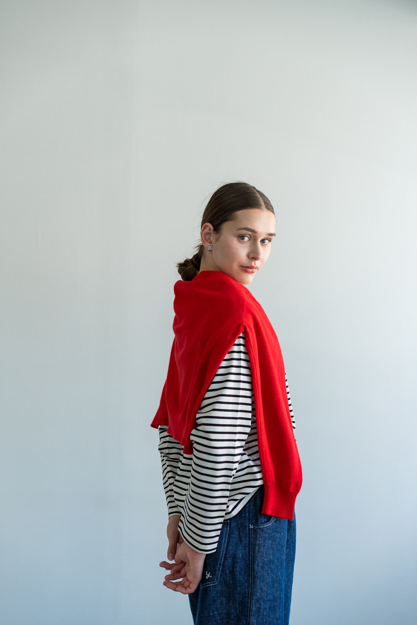 YARRA　ロールカラーボーダーカットソー　YR-1611-219