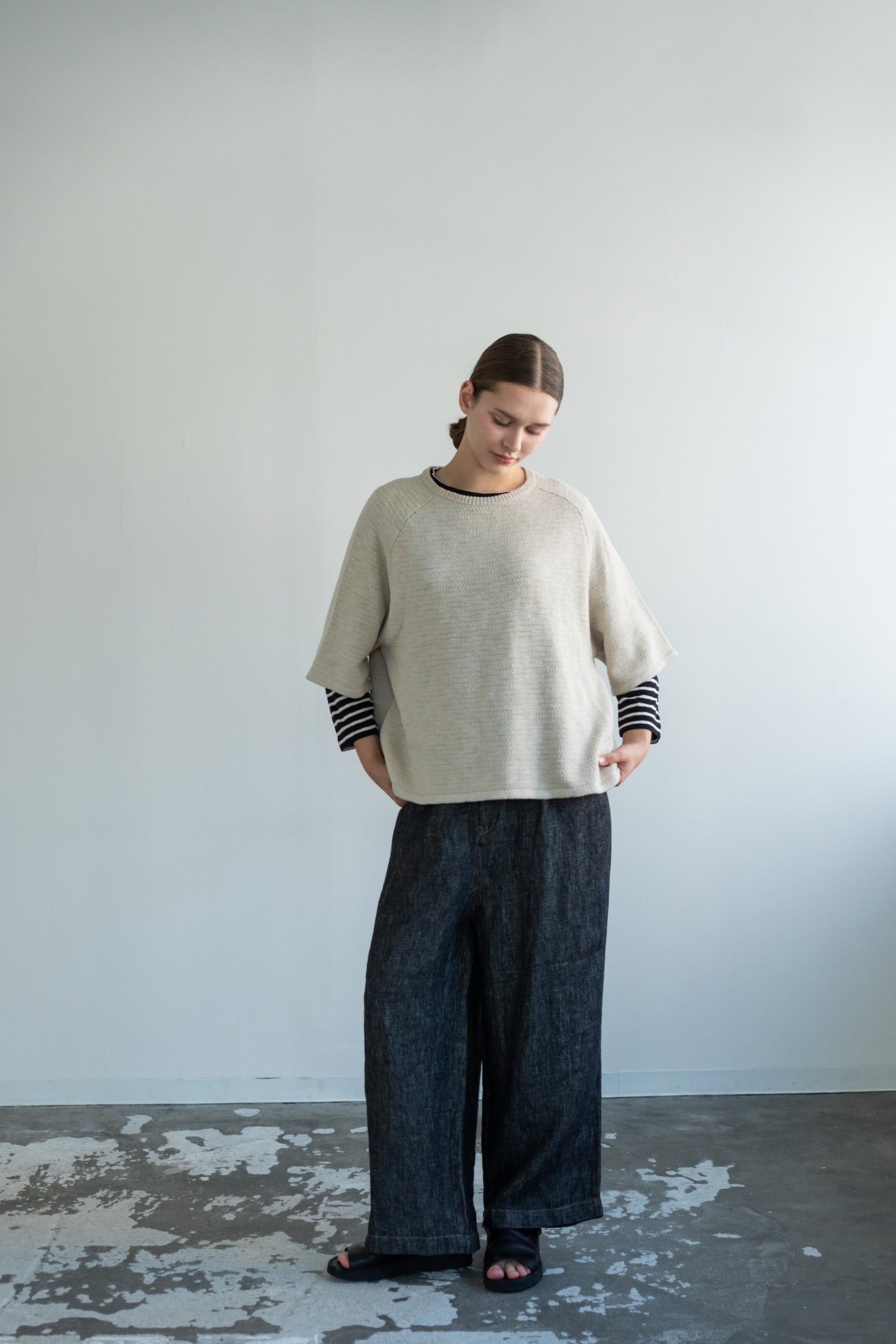 YARRA　ポイントステッチリネンデニム　YR-1615-216