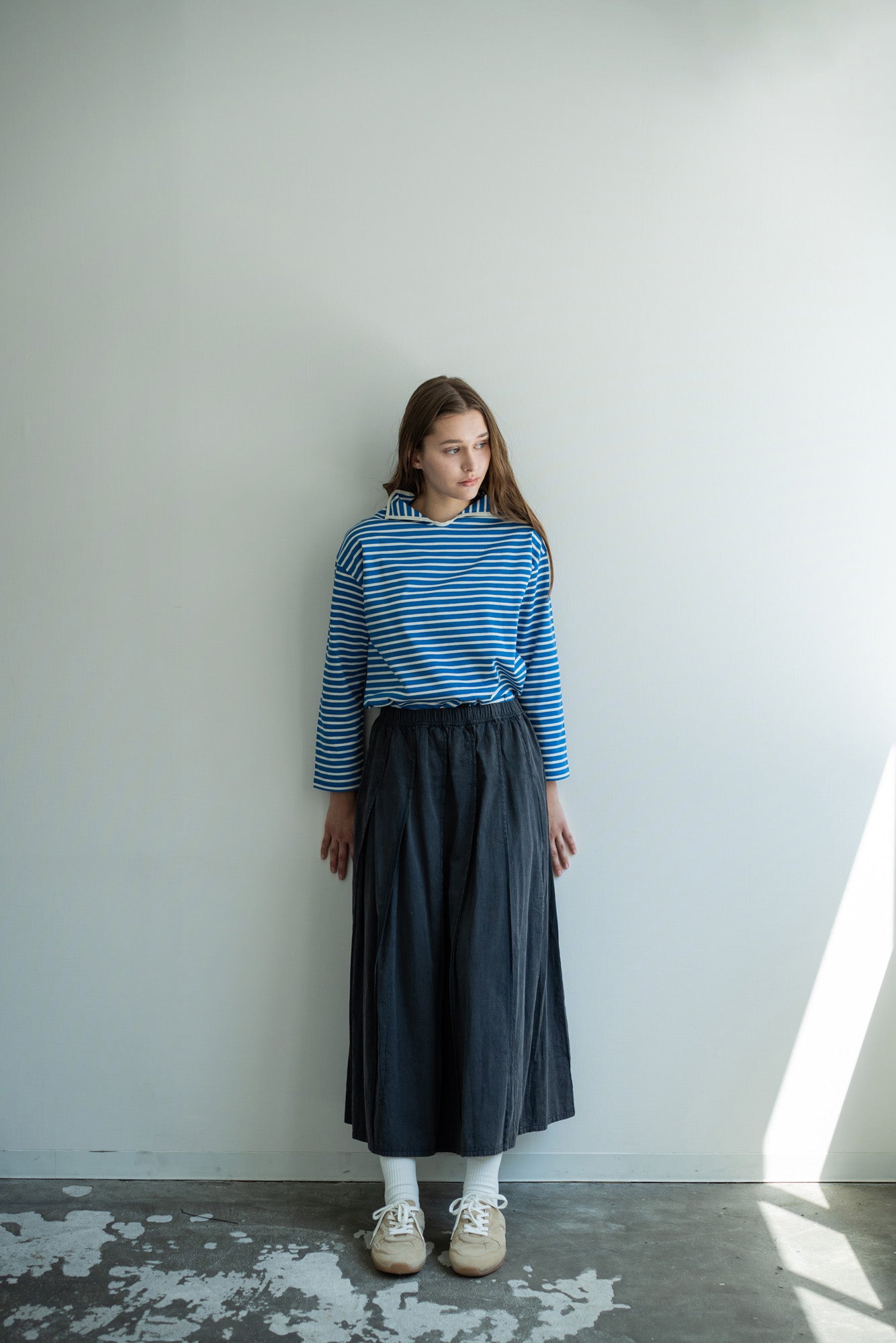 YARRA　ロールカラーボーダーカットソー　YR-1611-219