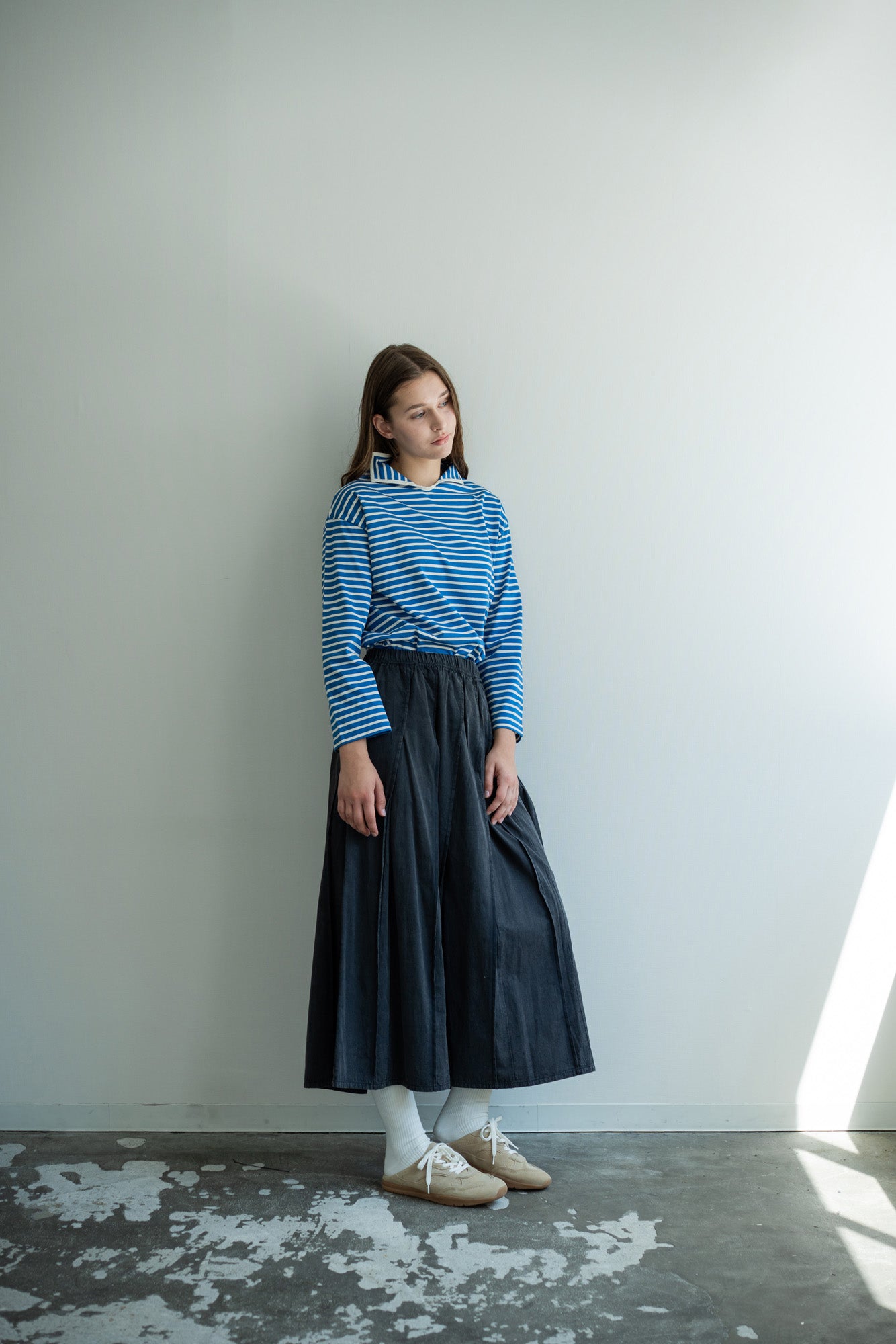 YARRA　ロールカラーボーダーカットソー　YR-1611-219