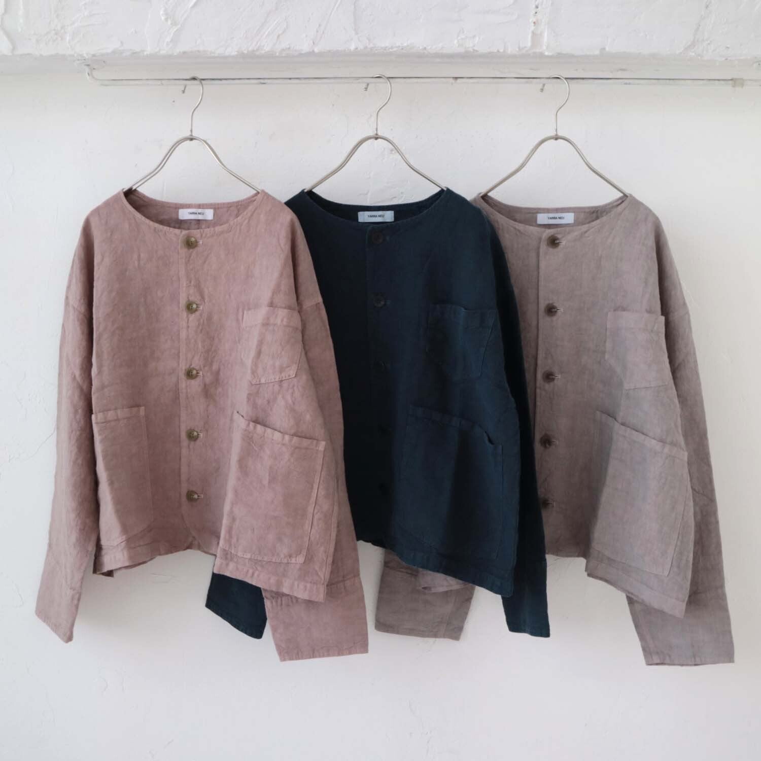 YARRA NEU　ノーカラーリネンジャケット　NU-5417-411