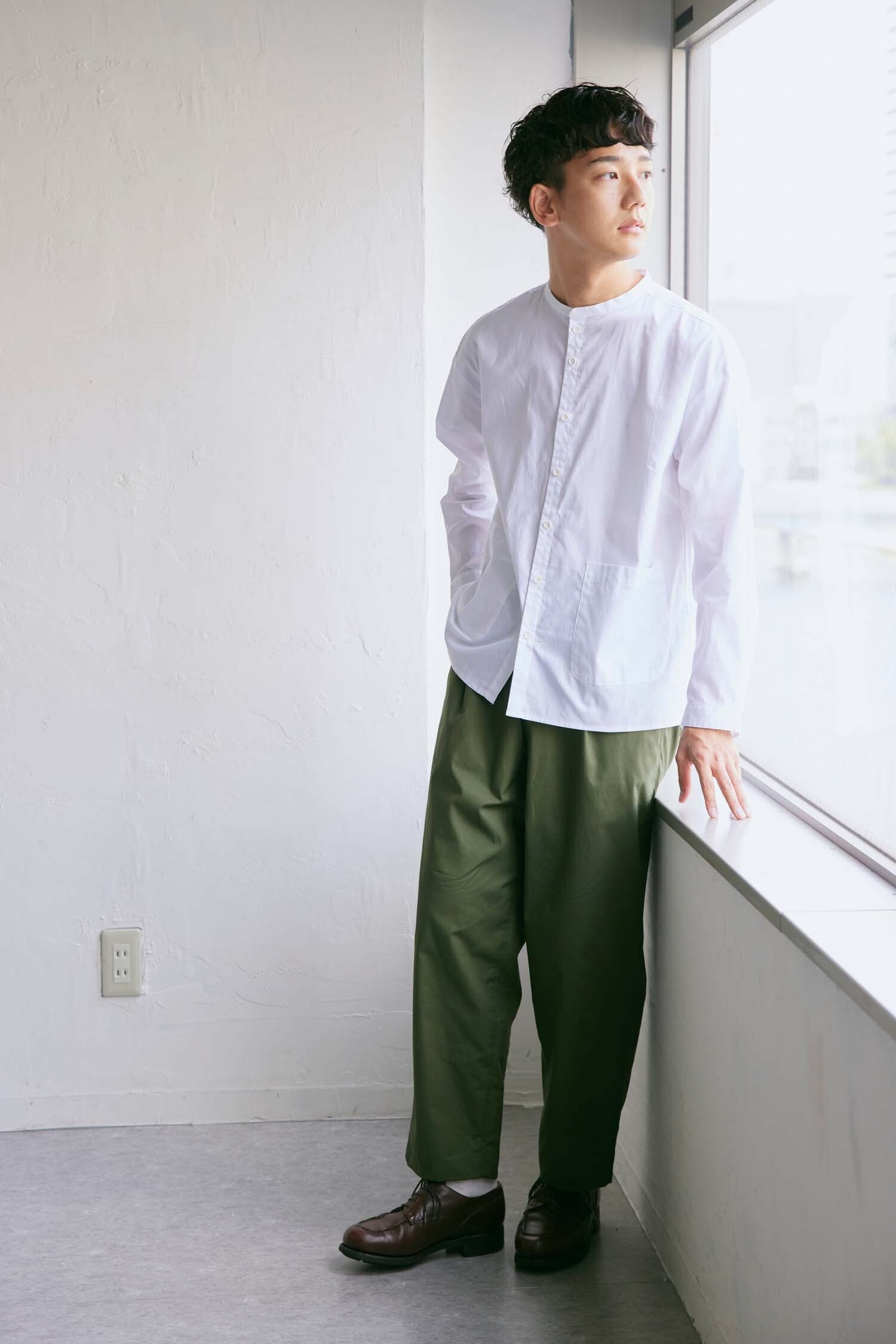 YARRA NEU　SIDOGRASスタンドカラーシャツ　NU-5413-409