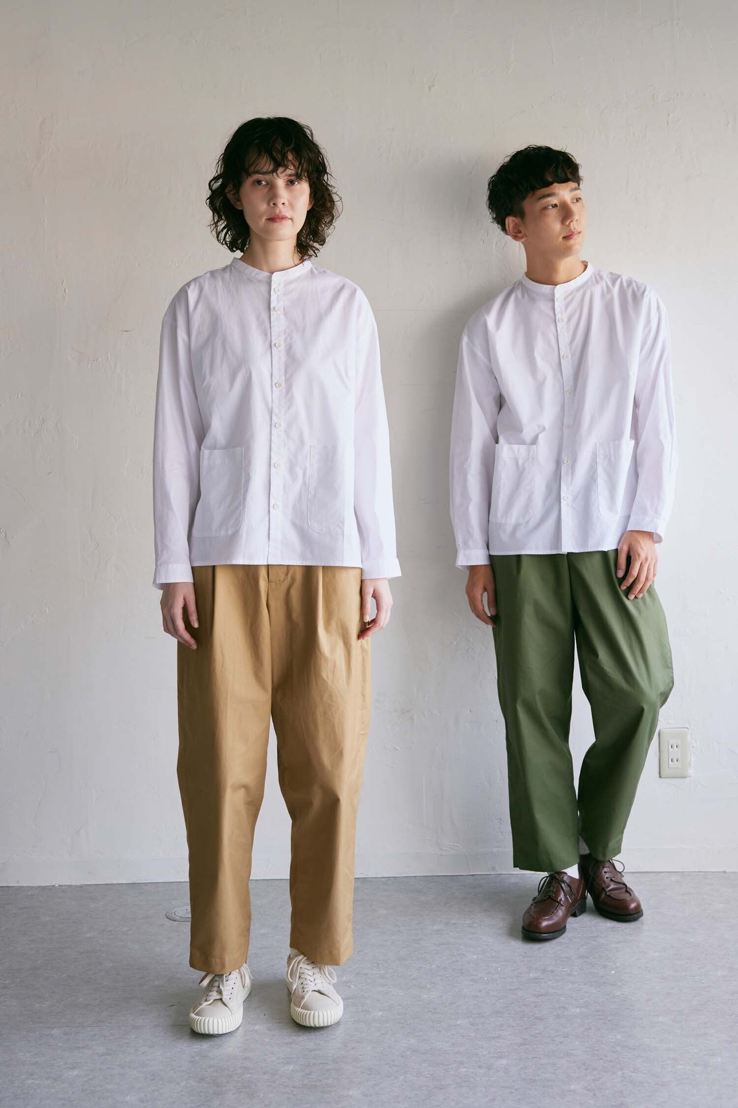 YARRA NEU　SIDOGRASスタンドカラーシャツ　NU-5413-409