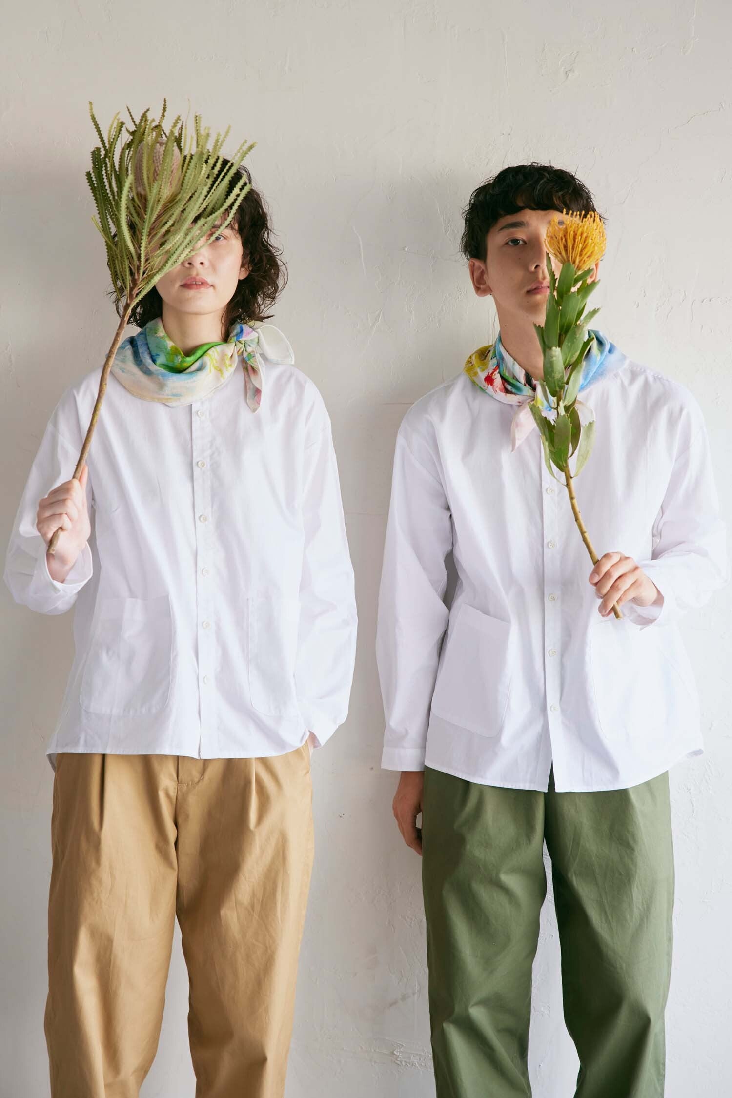 YARRA NEU　SIDOGRASスタンドカラーシャツ　NU-5413-409