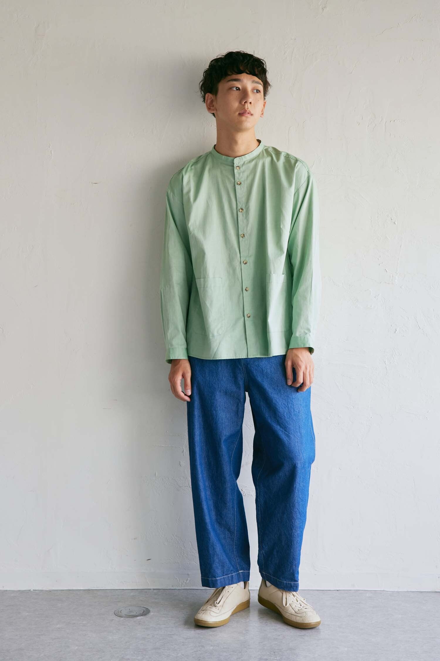 YARRA NEU　SIDOGRASスタンドカラーシャツ　NU-5413-409