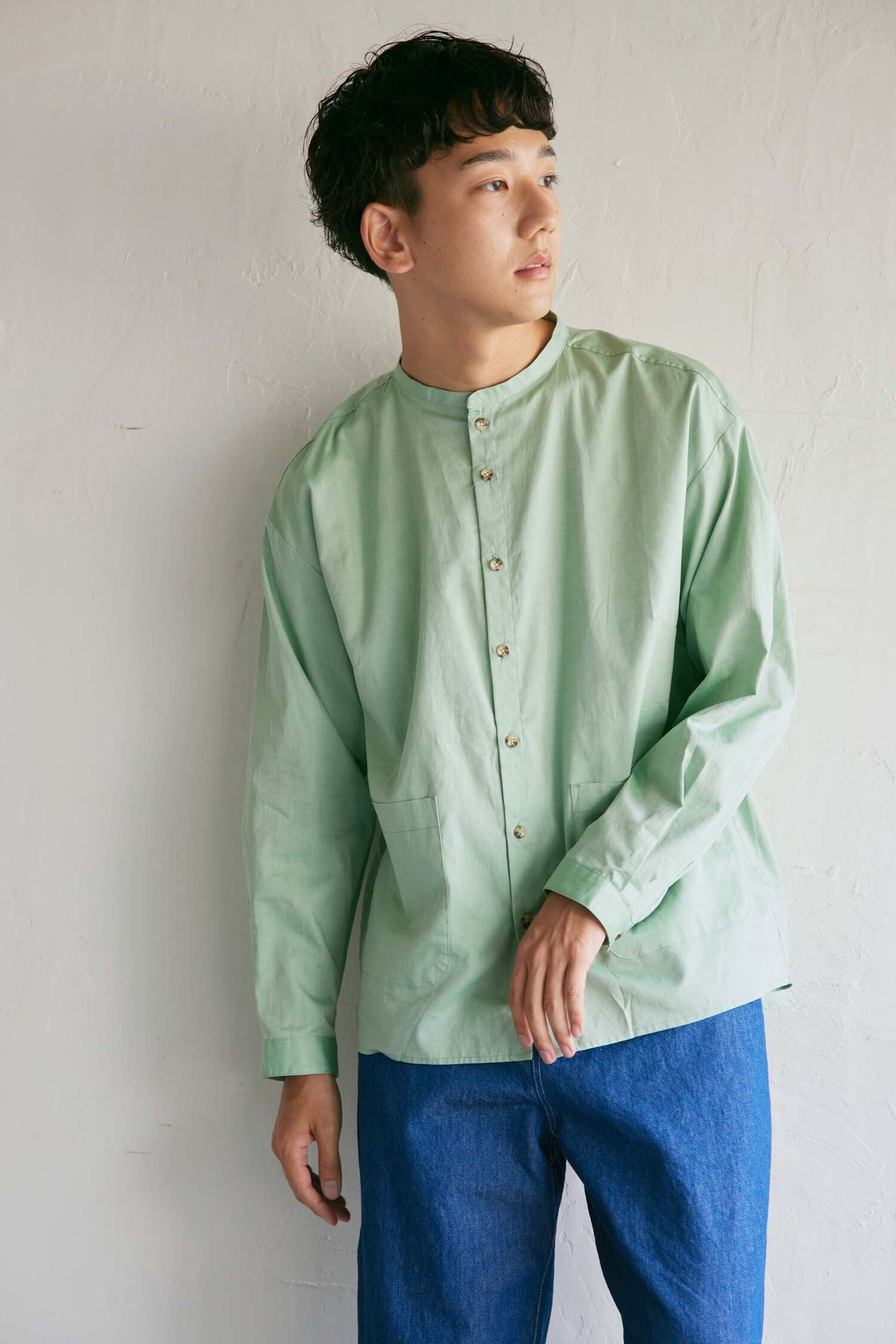 YARRA NEU　SIDOGRASスタンドカラーシャツ　NU-5413-409