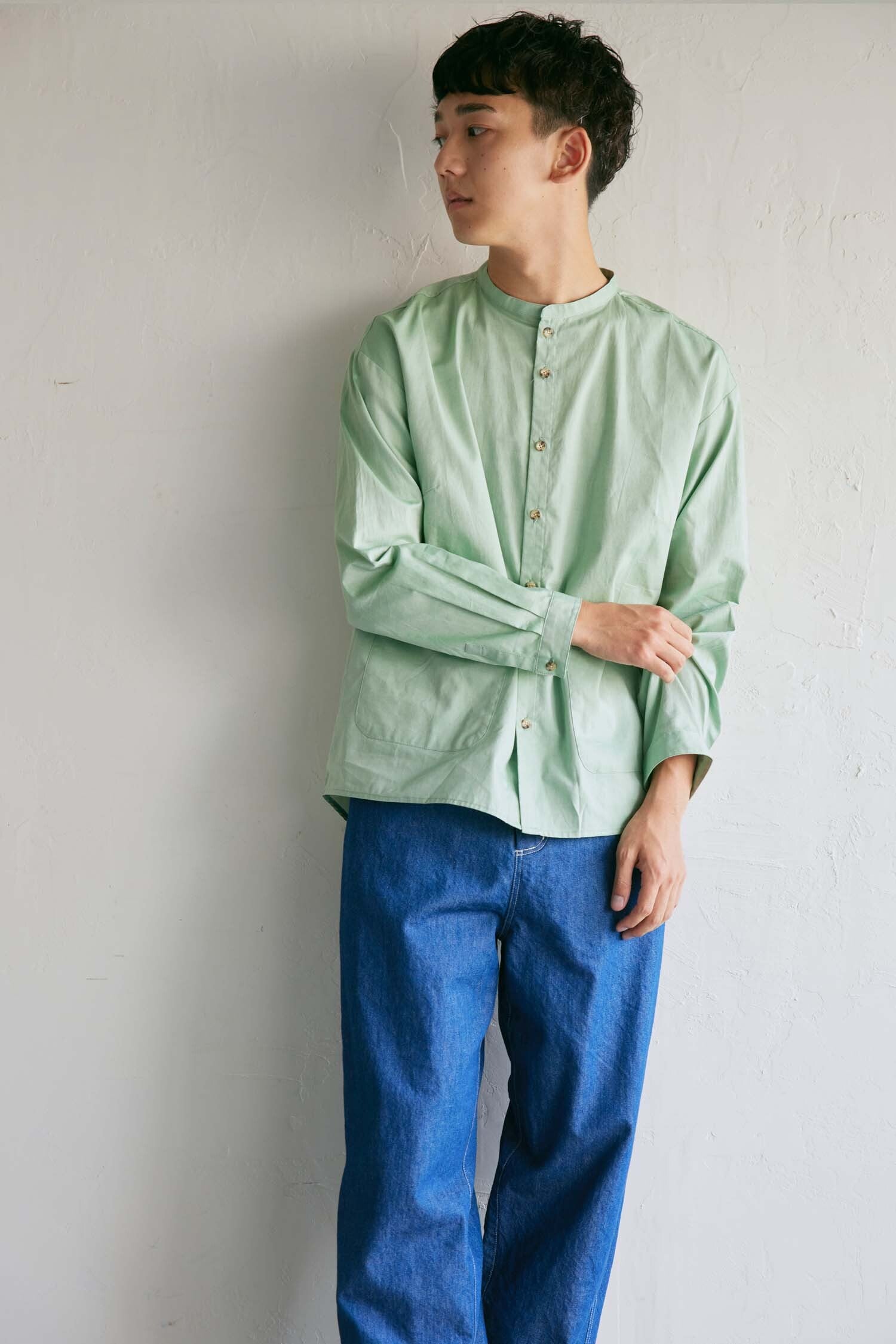 YARRA NEU　SIDOGRASスタンドカラーシャツ　NU-5413-409