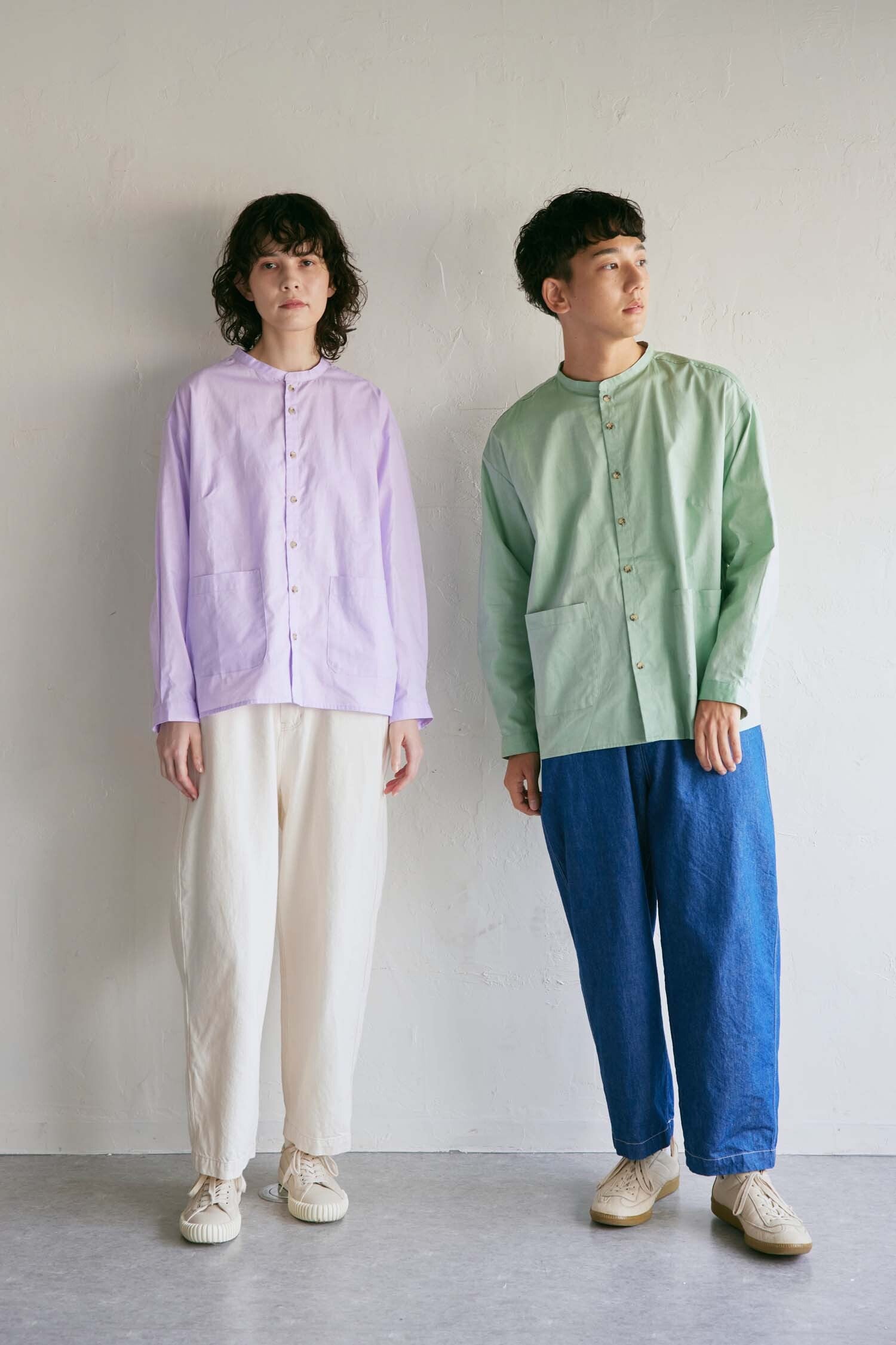 YARRA NEU　SIDOGRASスタンドカラーシャツ　NU-5413-409