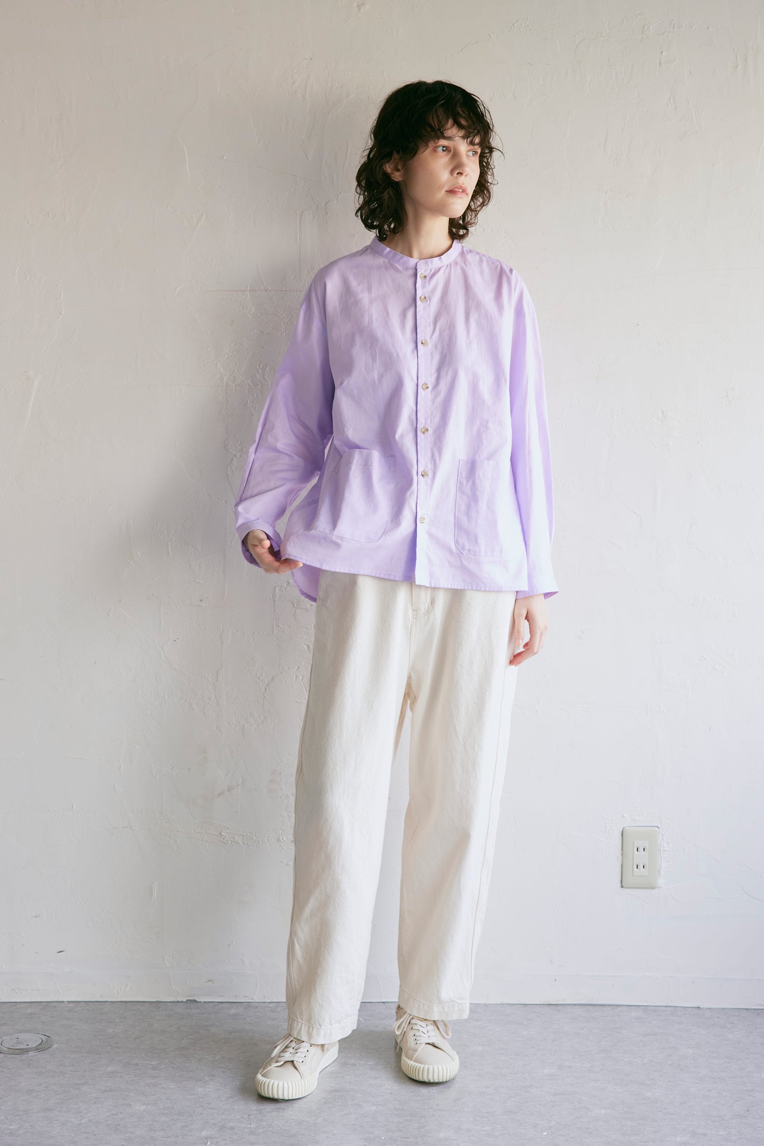 YARRA NEU　SIDOGRASスタンドカラーシャツ　NU-5413-409