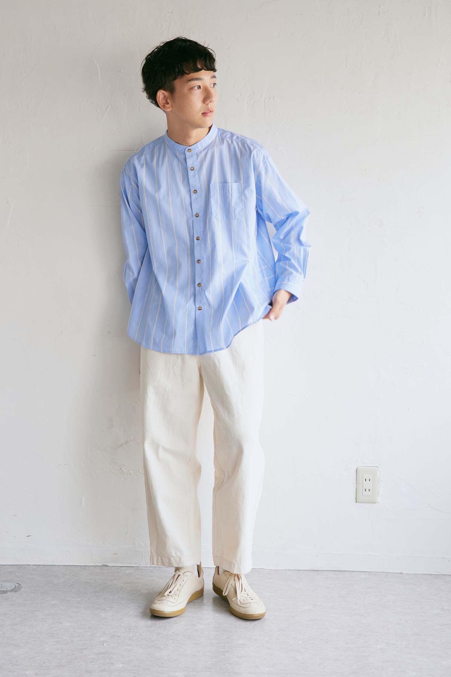 YARRA NEU　SIDGRASストライプシャツ　NU-5413-410