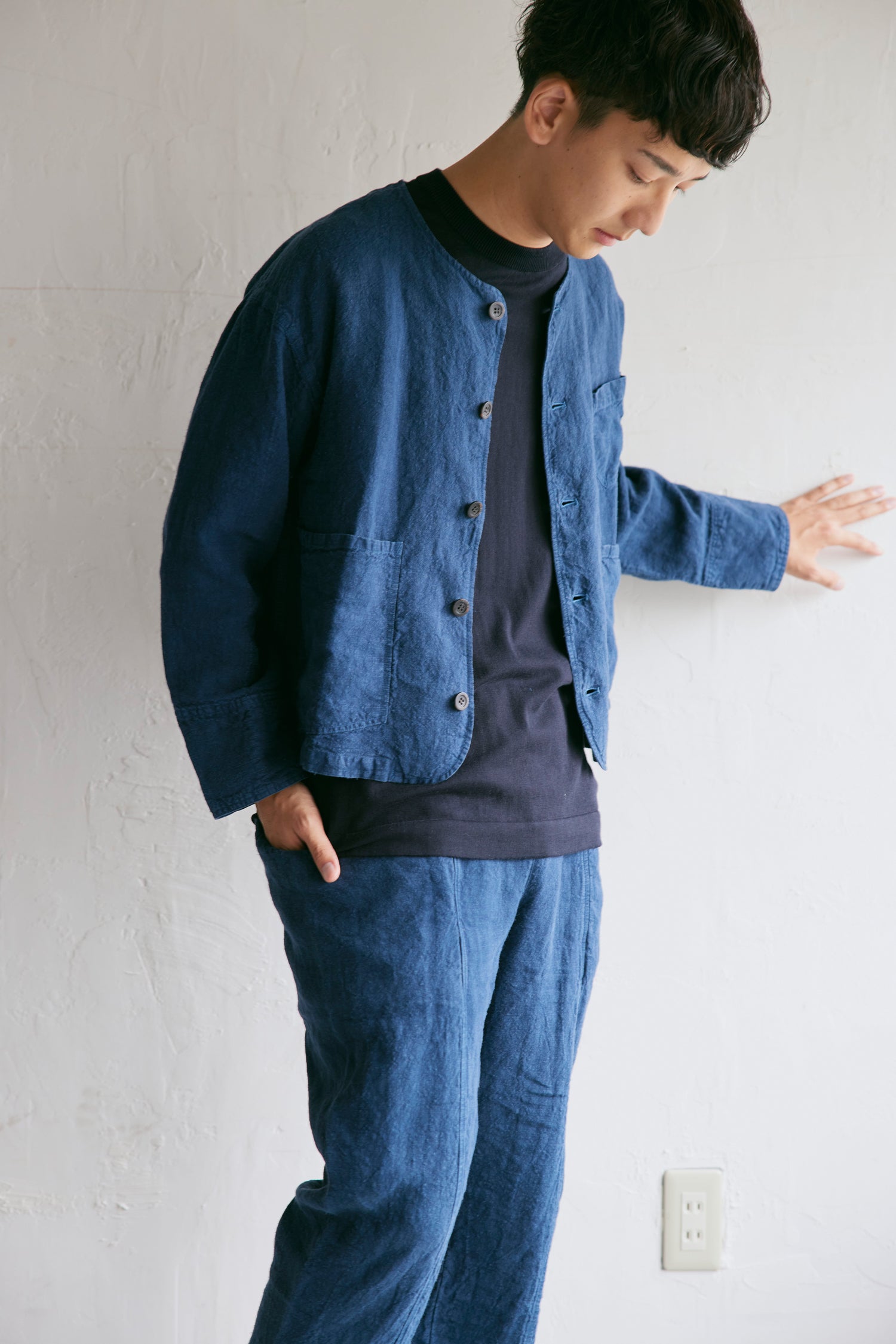 YARRA NEU　ノーカラーリネンジャケット　NU-5417-411