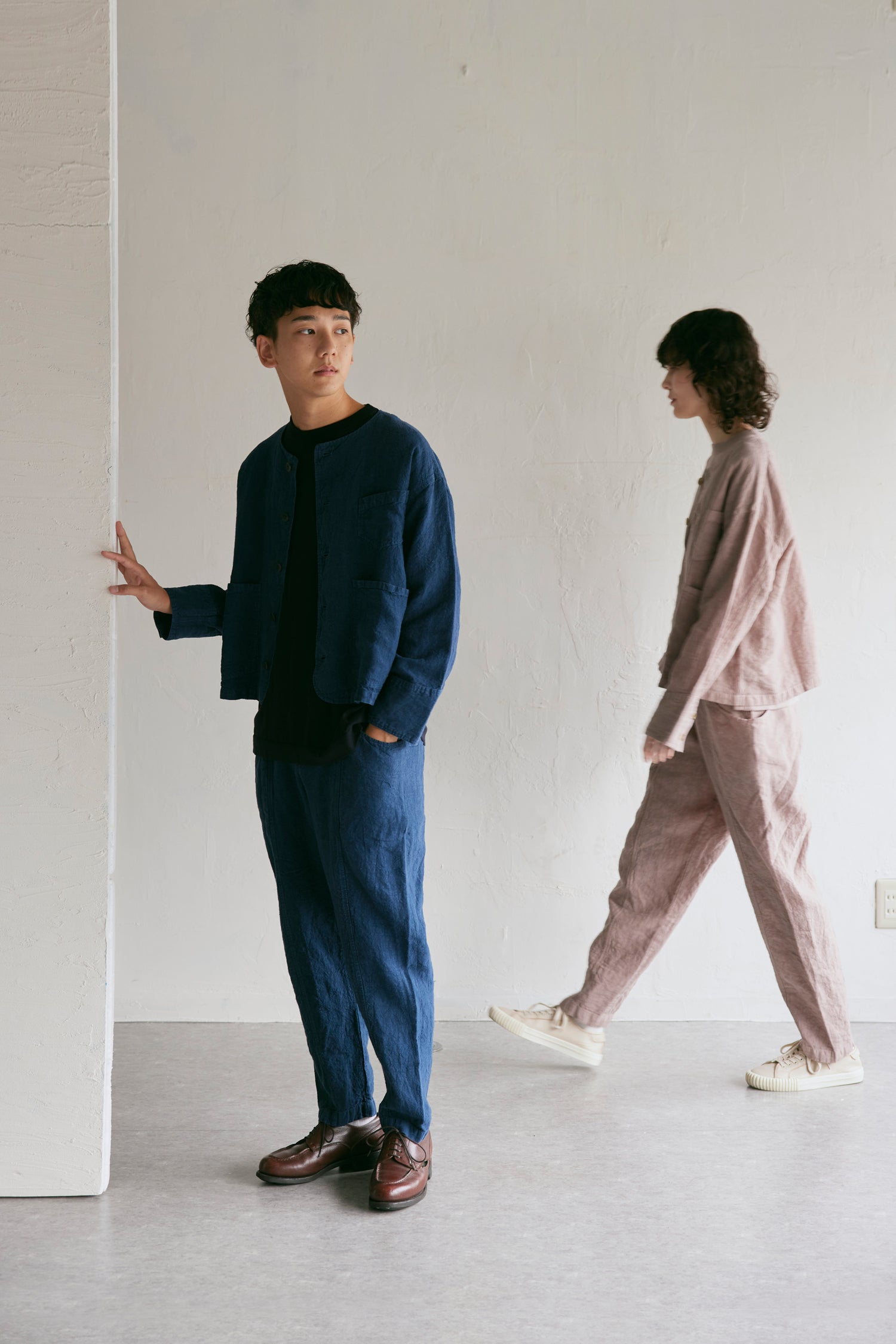 YARRA NEU　ノーカラーリネンジャケット　NU-5417-411