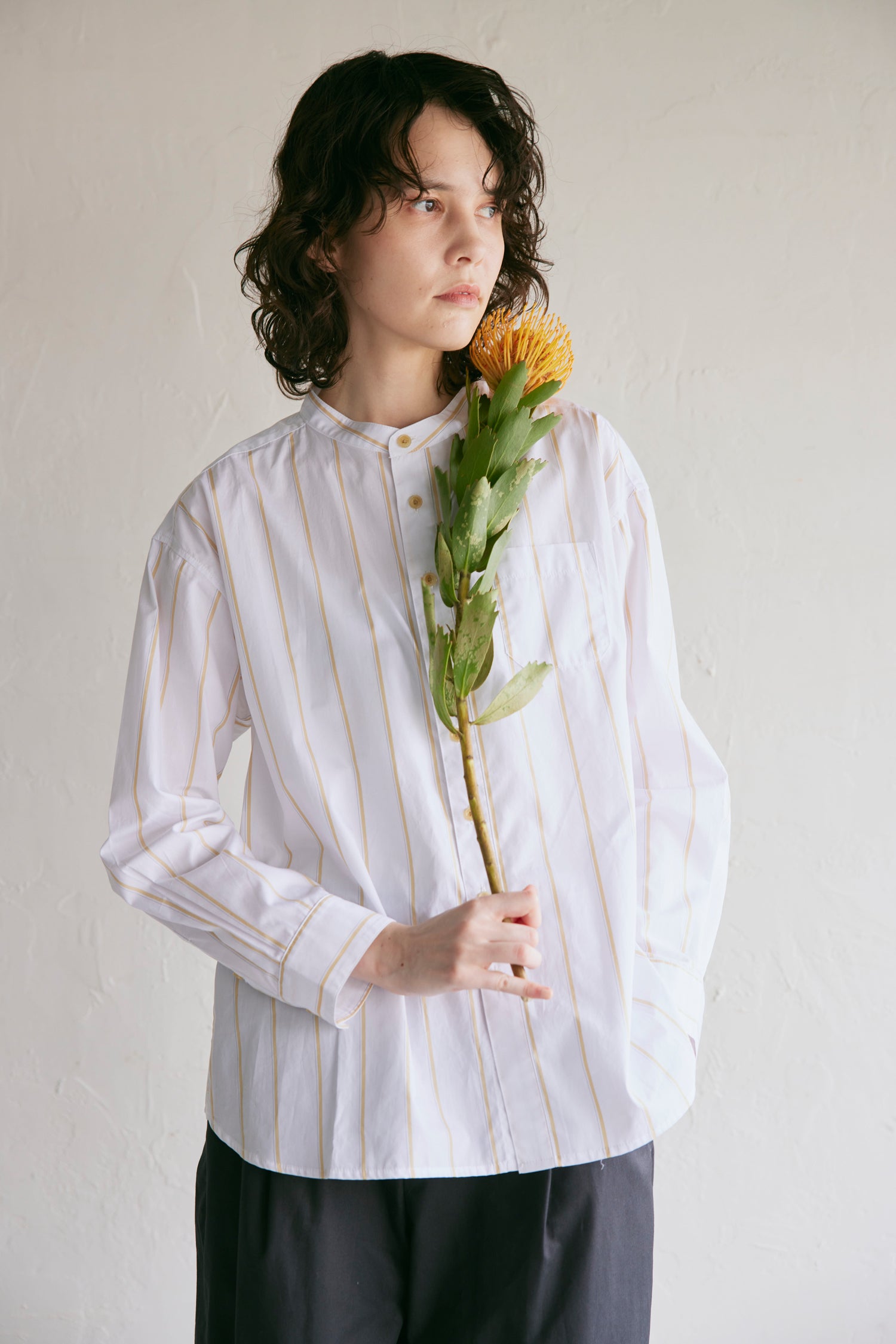 YARRA NEU　SIDGRASストライプシャツ　NU-5413-410