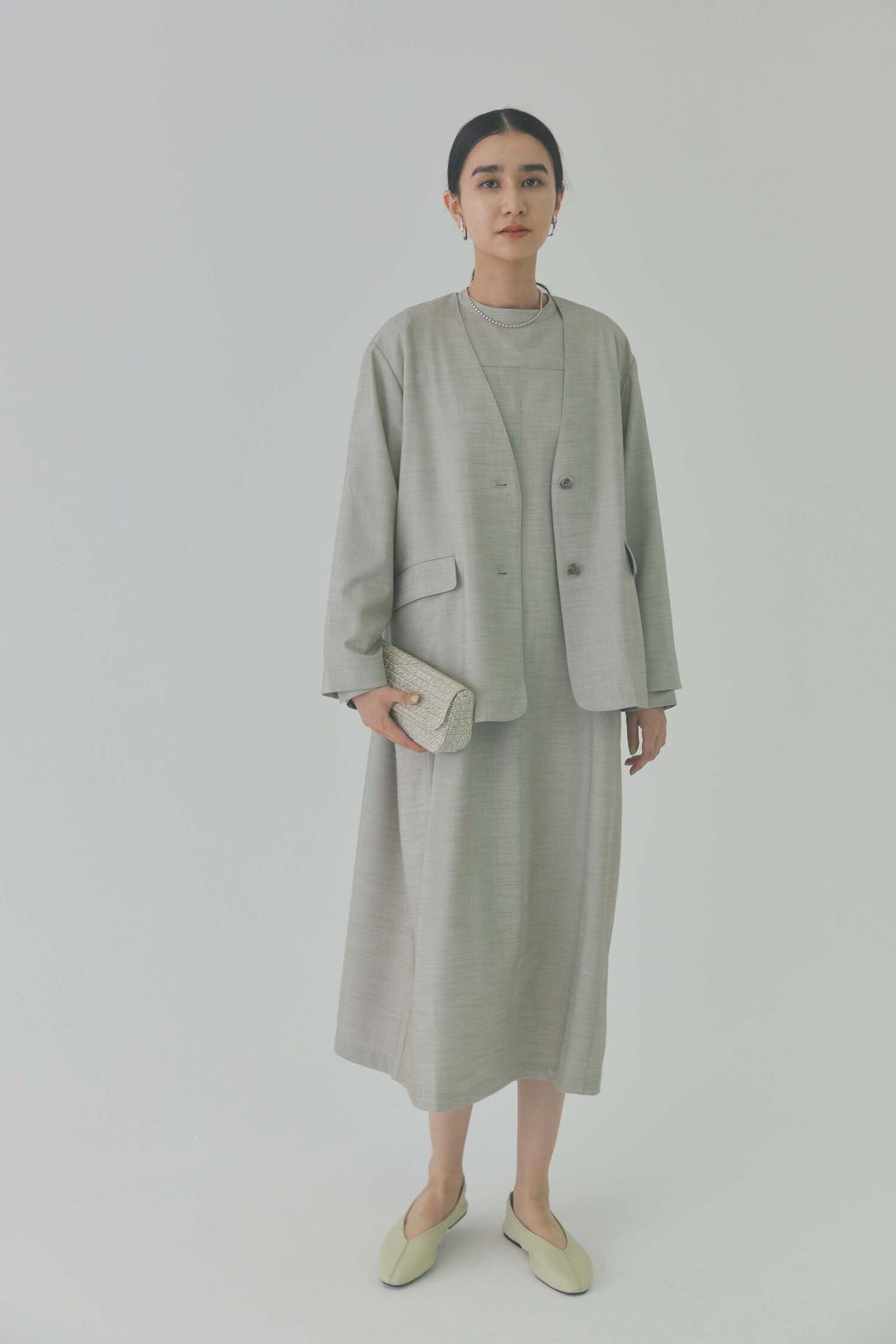 doux bleu　スタンドカラーAラインワンピース　DB-2414-004