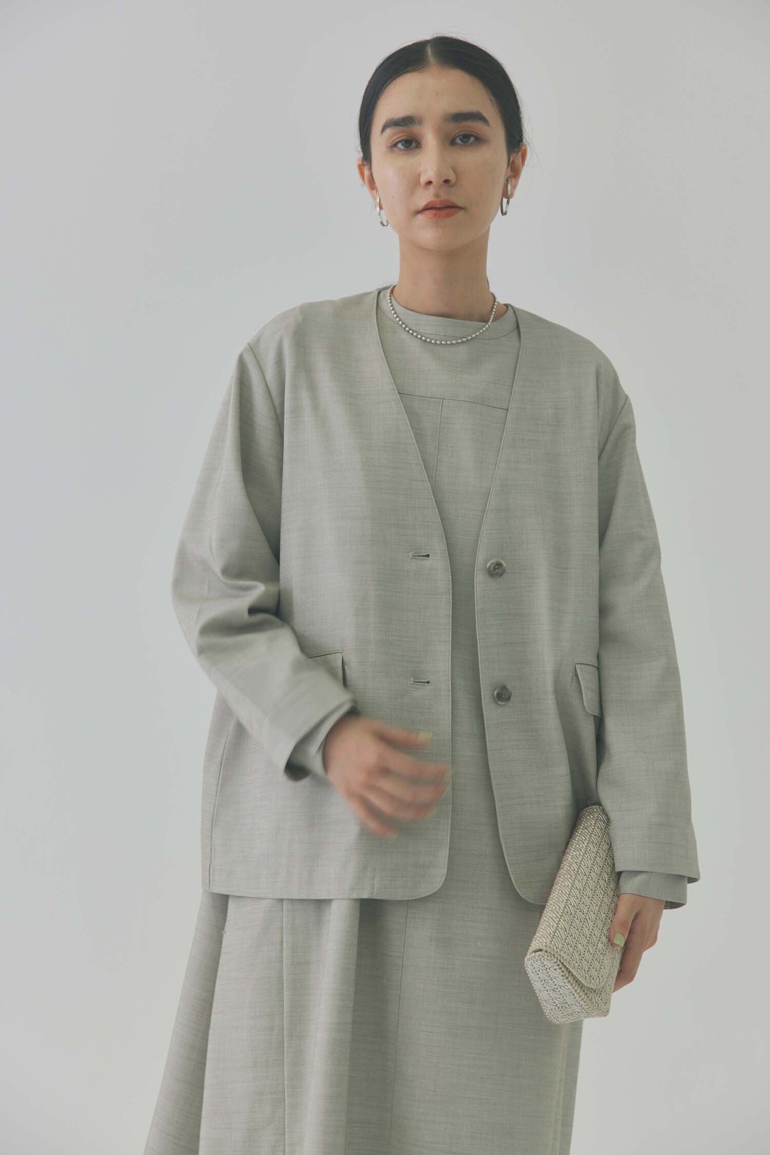 doux bleu　スタンドカラーAラインワンピース　DB-2414-004