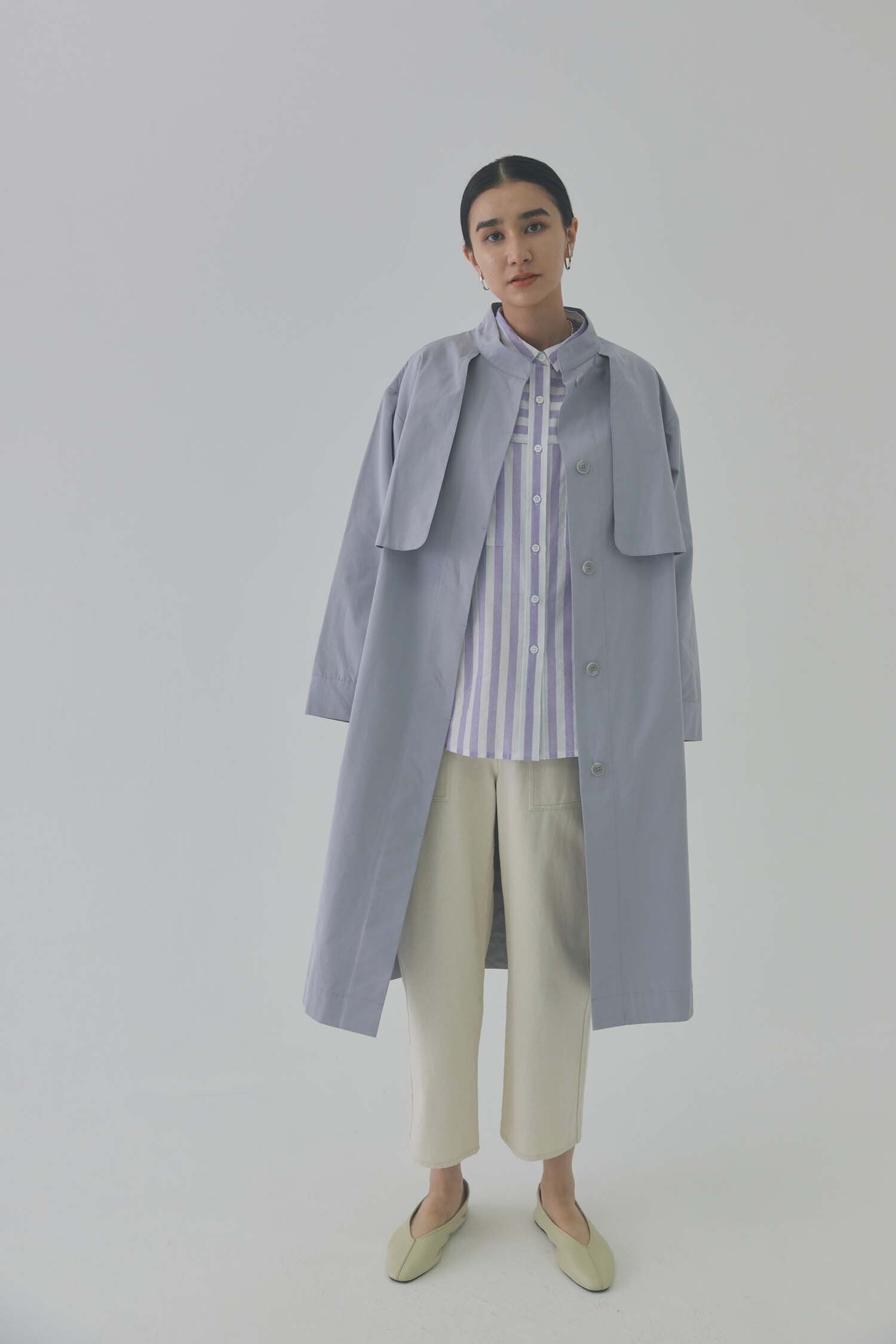 doux bleu　ガンフラップスタンドカラーコート　DB-2417-011