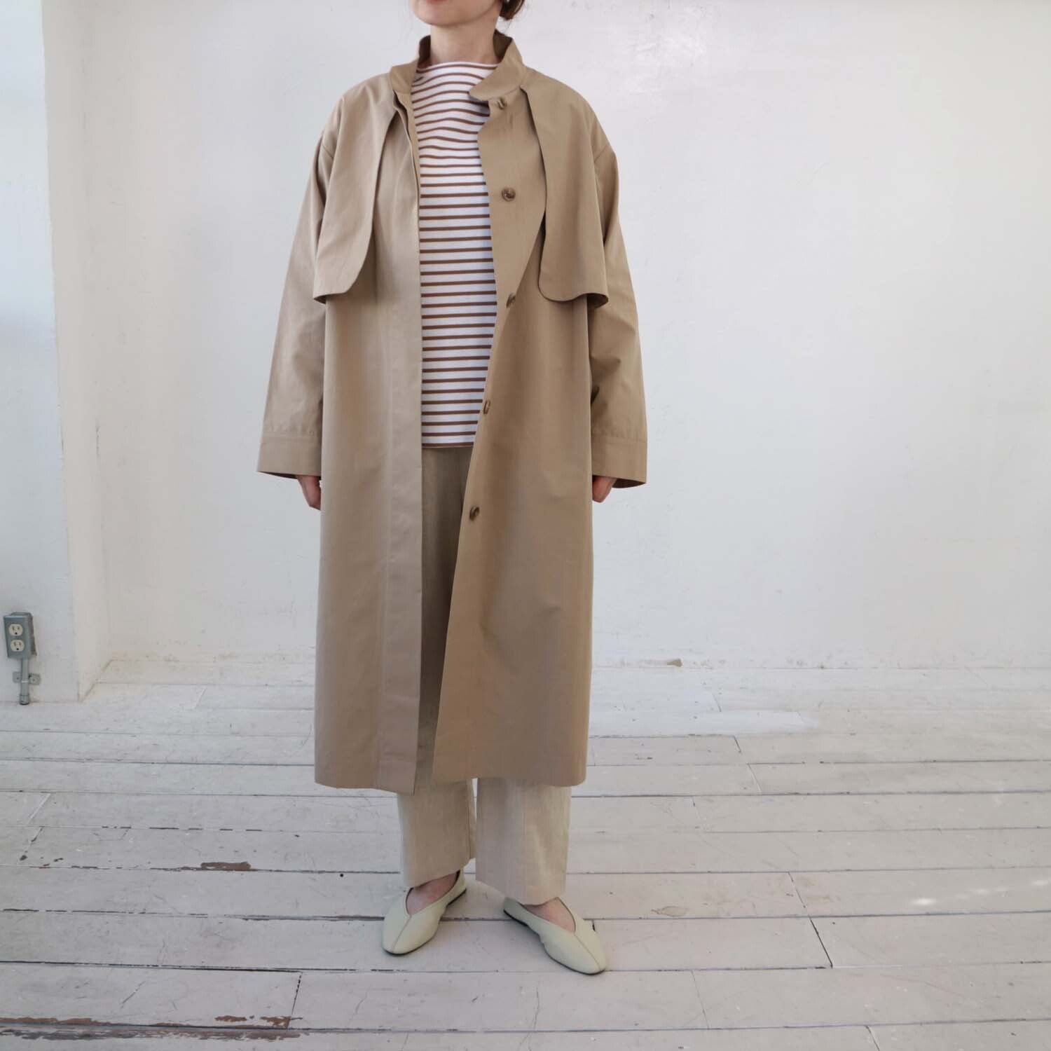 doux bleu　ガンフラップスタンドカラーコート　DB-2417-011