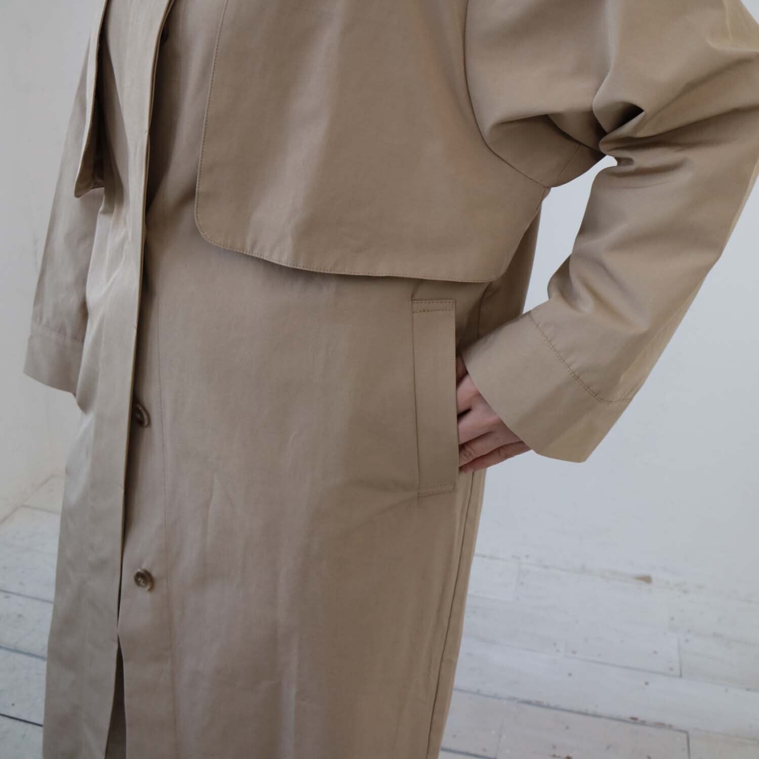 doux bleu　ガンフラップスタンドカラーコート　DB-2417-011