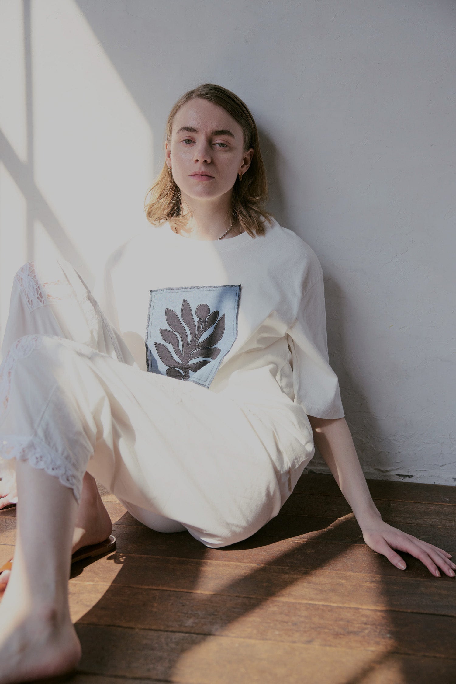 doux bleu　アップリケ刺繍Tシャツ　DB-2621-050