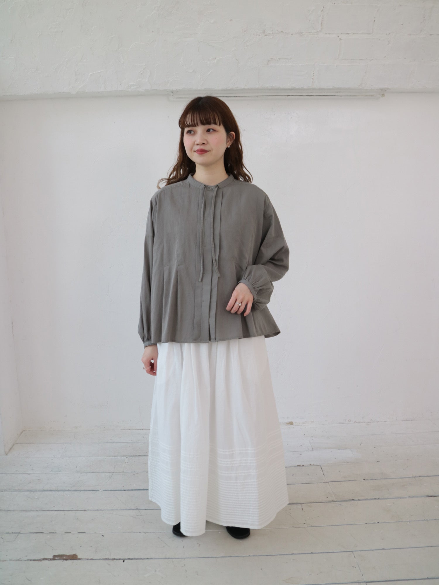 YARRA INDIAペチ付きピンタックスカート YR-1546-210 YARRA INDIAペチ付きピンタックスカート YR-1546-210